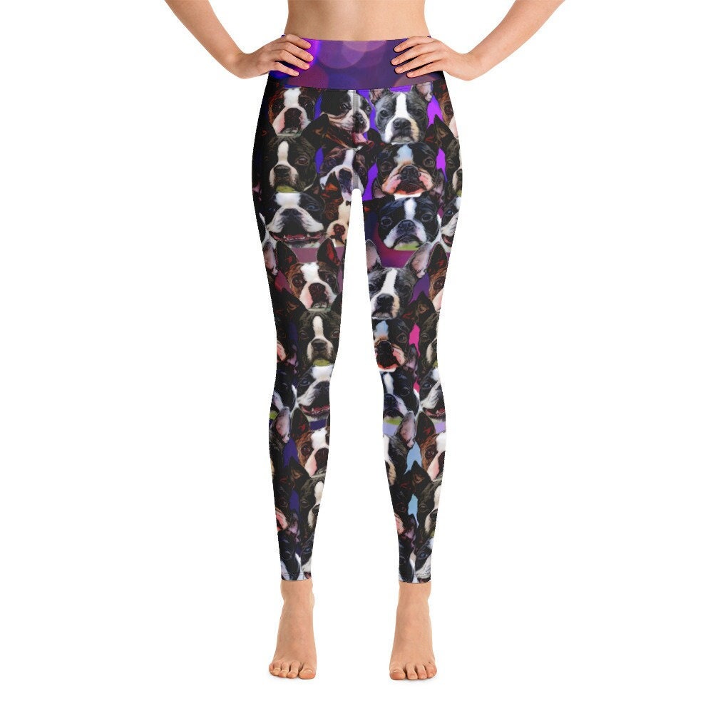 Boston Terrier Yoga Leggings, activewear, exercise pants