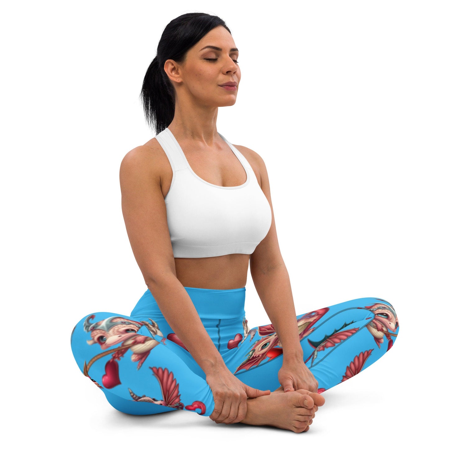 Blue Valentine's, Valentine's Day, Cute Dragon Valentines, Valentines Day Leggings, High Waisted leggings