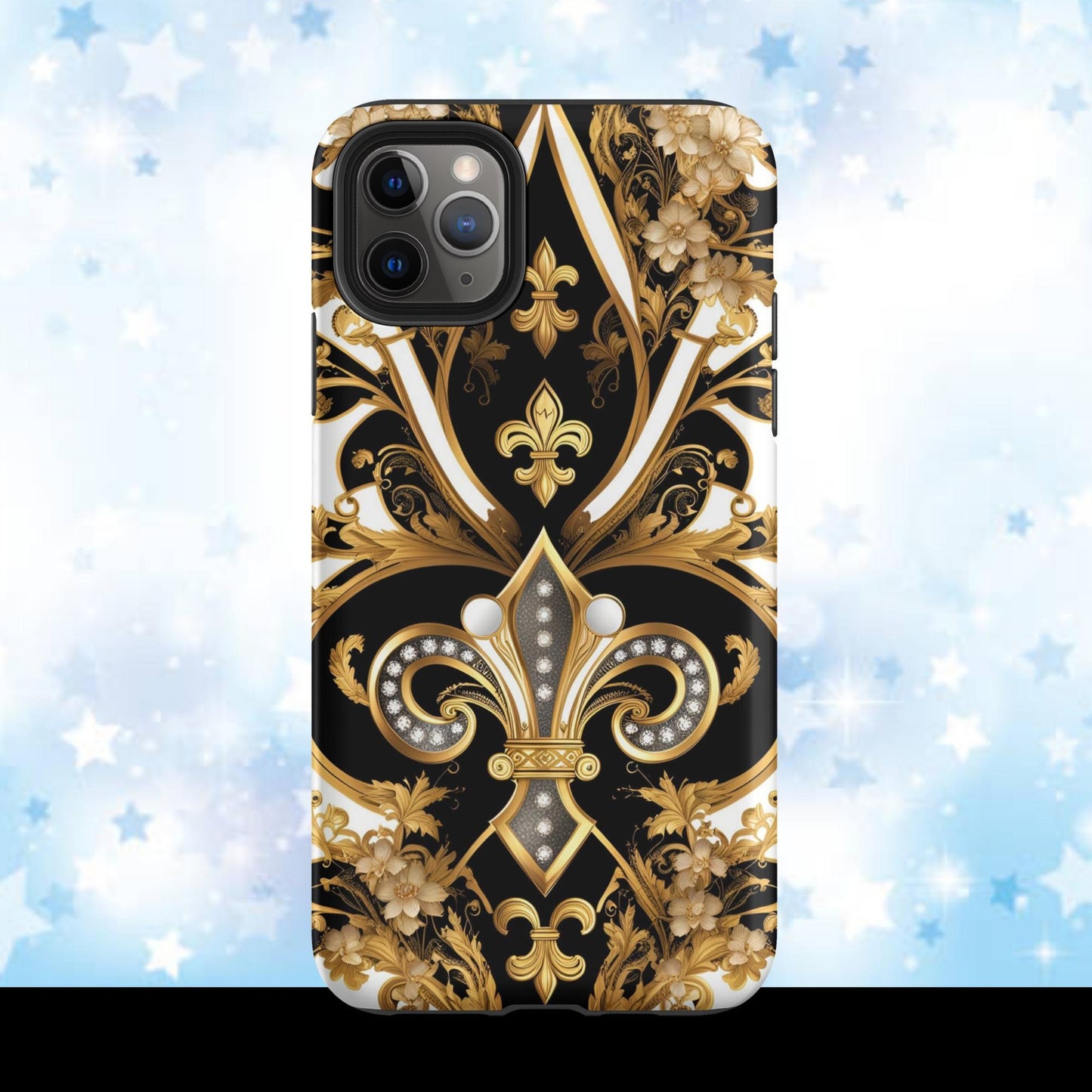 Tough Case for iPhone®, Gold and Black fleur de lis, New Orleans phone case, Louisiana iphone case, popular iphone case, bestseller phone