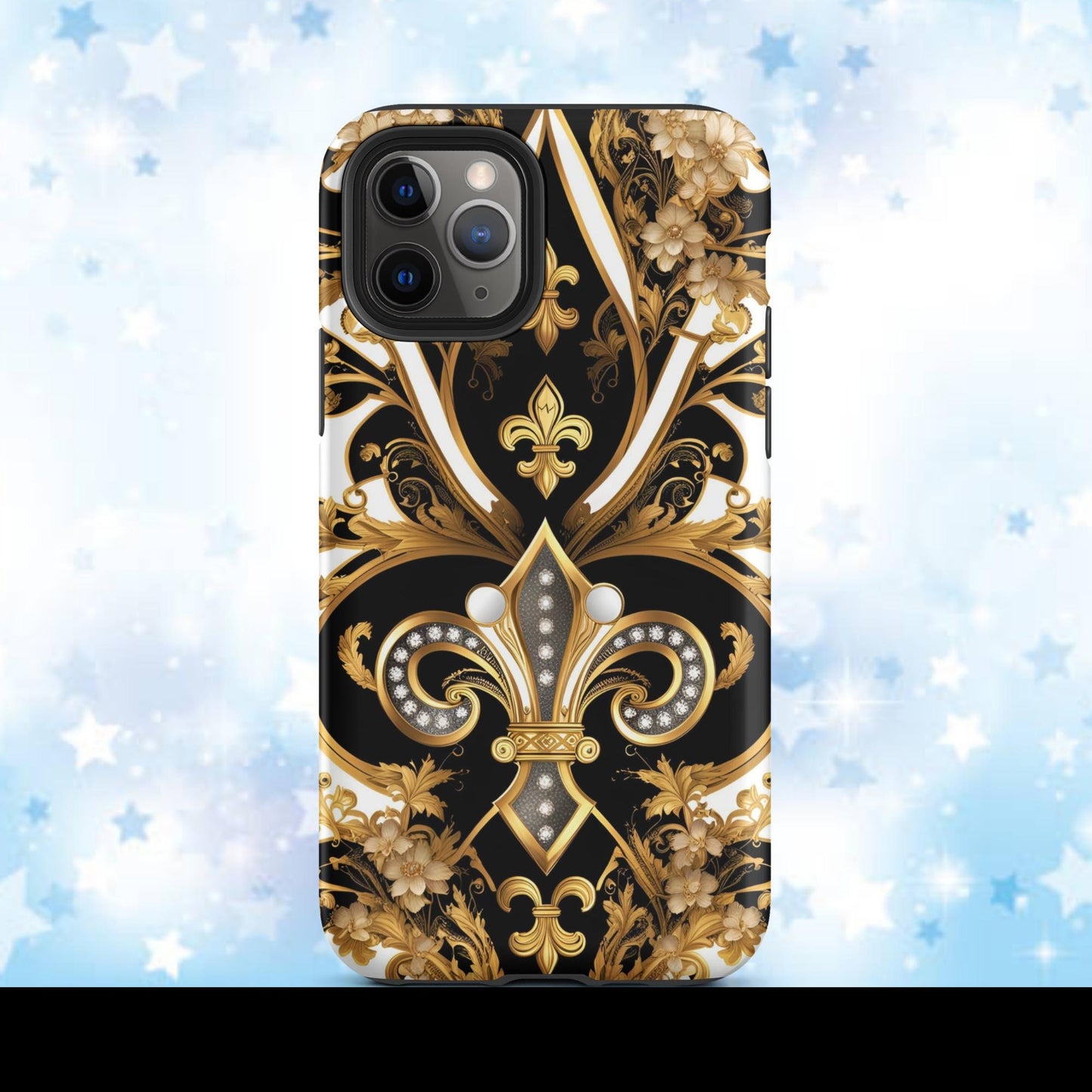 Tough Case for iPhone®, Gold and Black fleur de lis, New Orleans phone case, Louisiana iphone case, popular iphone case, bestseller phone