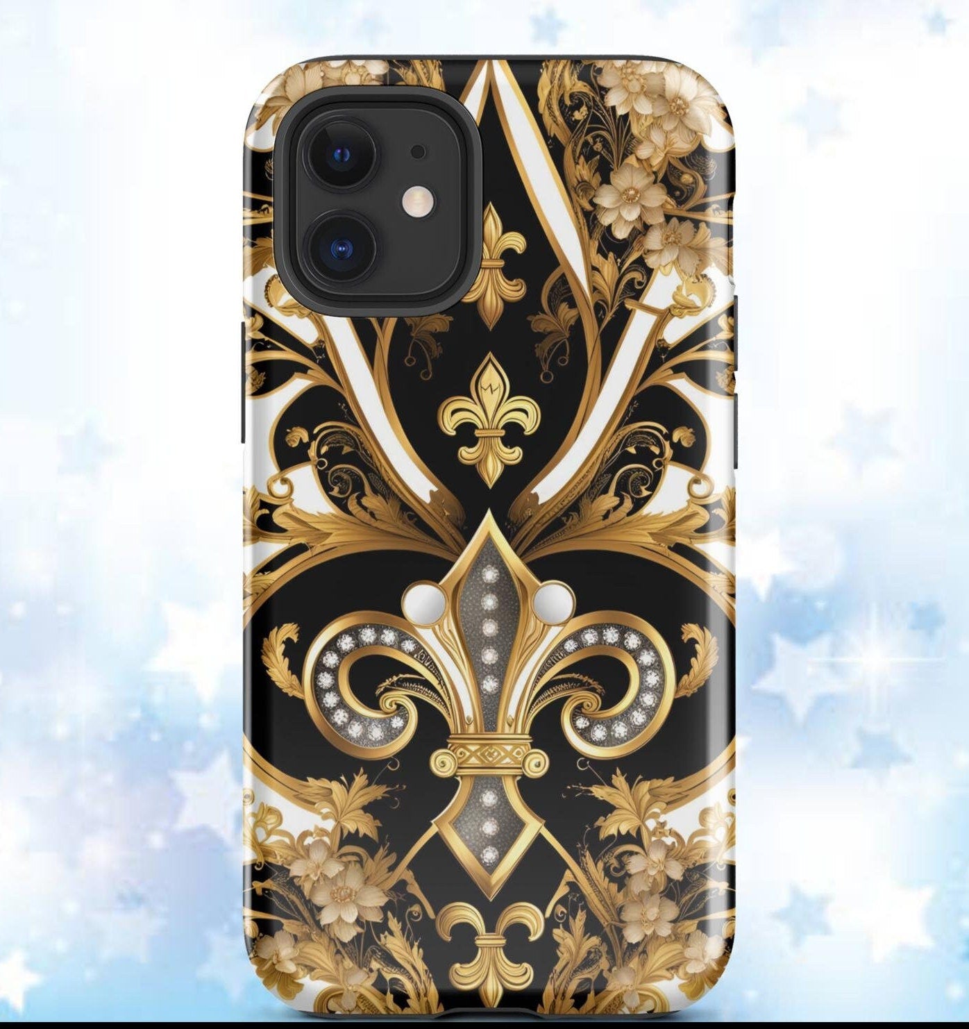 Tough Case for iPhone®, Gold and Black fleur de lis, New Orleans phone case, Louisiana iphone case, popular iphone case, bestseller phone