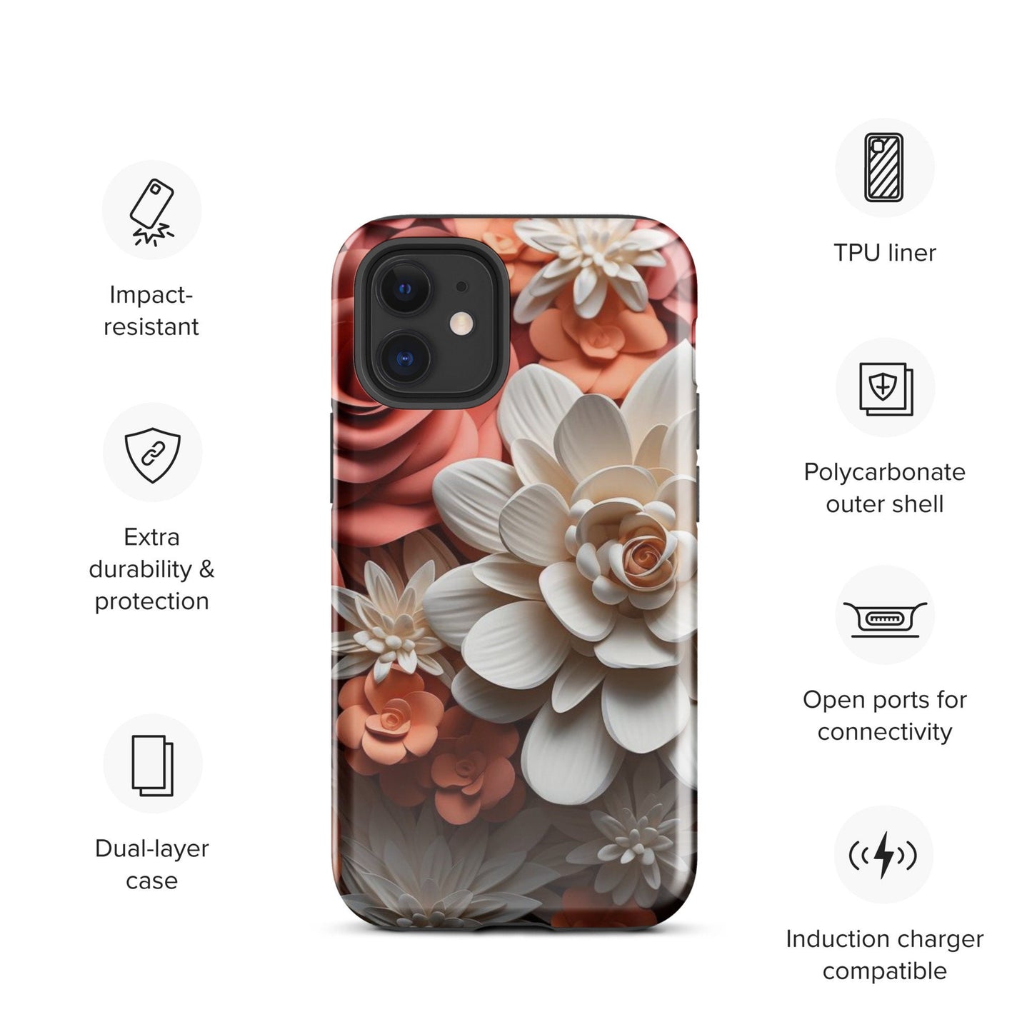 Clay phone flower design, Iphone flower case, trending iphone case, impact phone case, Tough Case for iPhone®