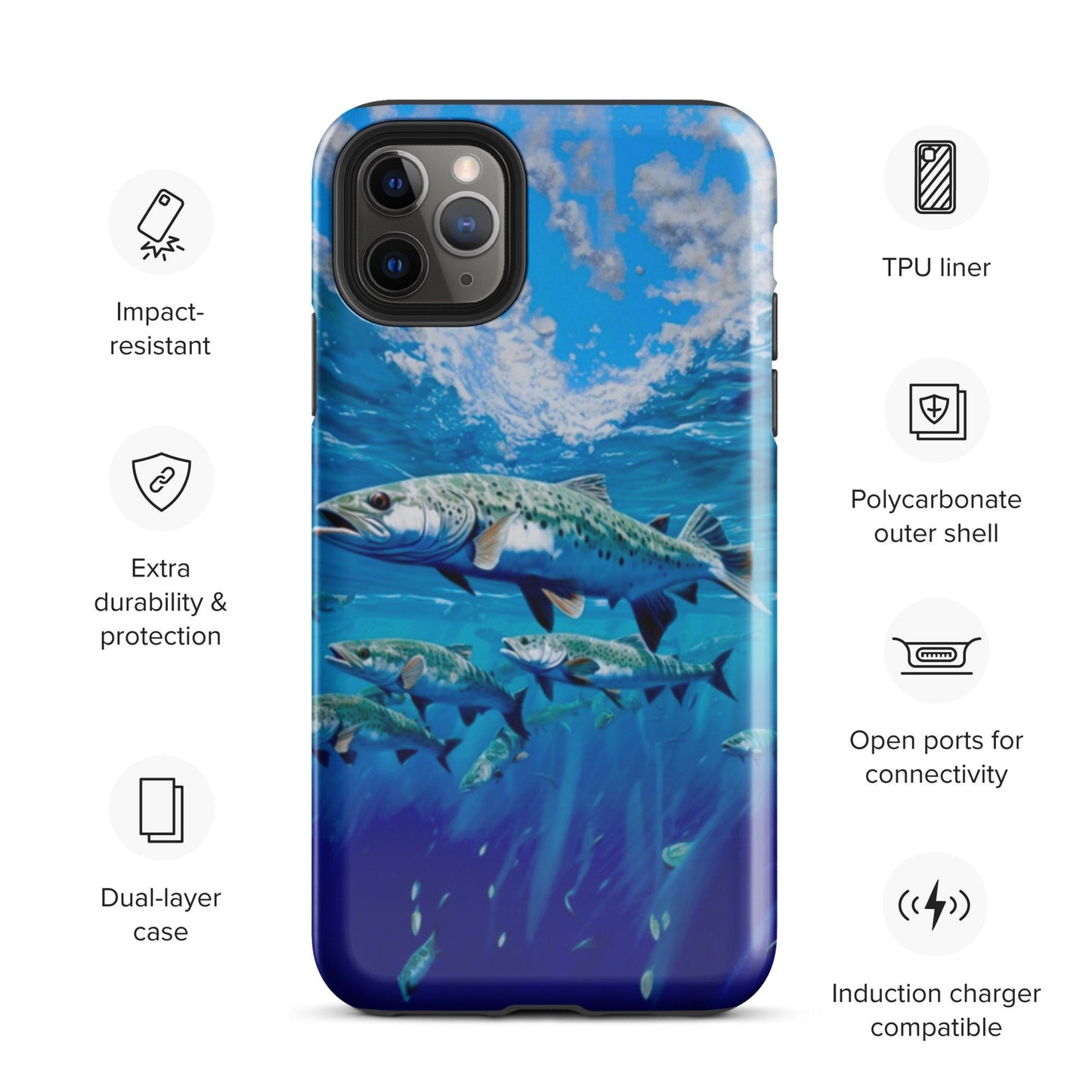 Fish phone case, iphone fish cell phone case, Trout phone case, fishing phone case for him, popular phone case, Tough Case for iPhone®
