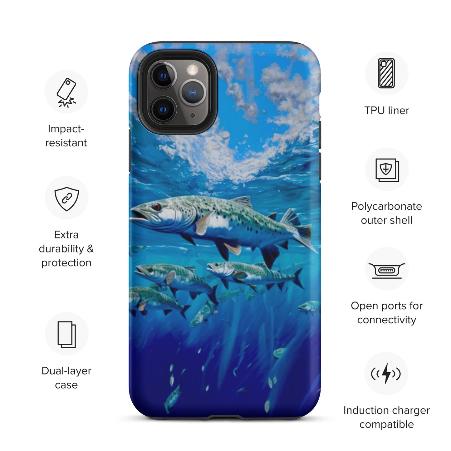 Fish phone case, iphone fish cell phone case, Trout phone case, fishing phone case for him, popular phone case, Tough Case for iPhone®