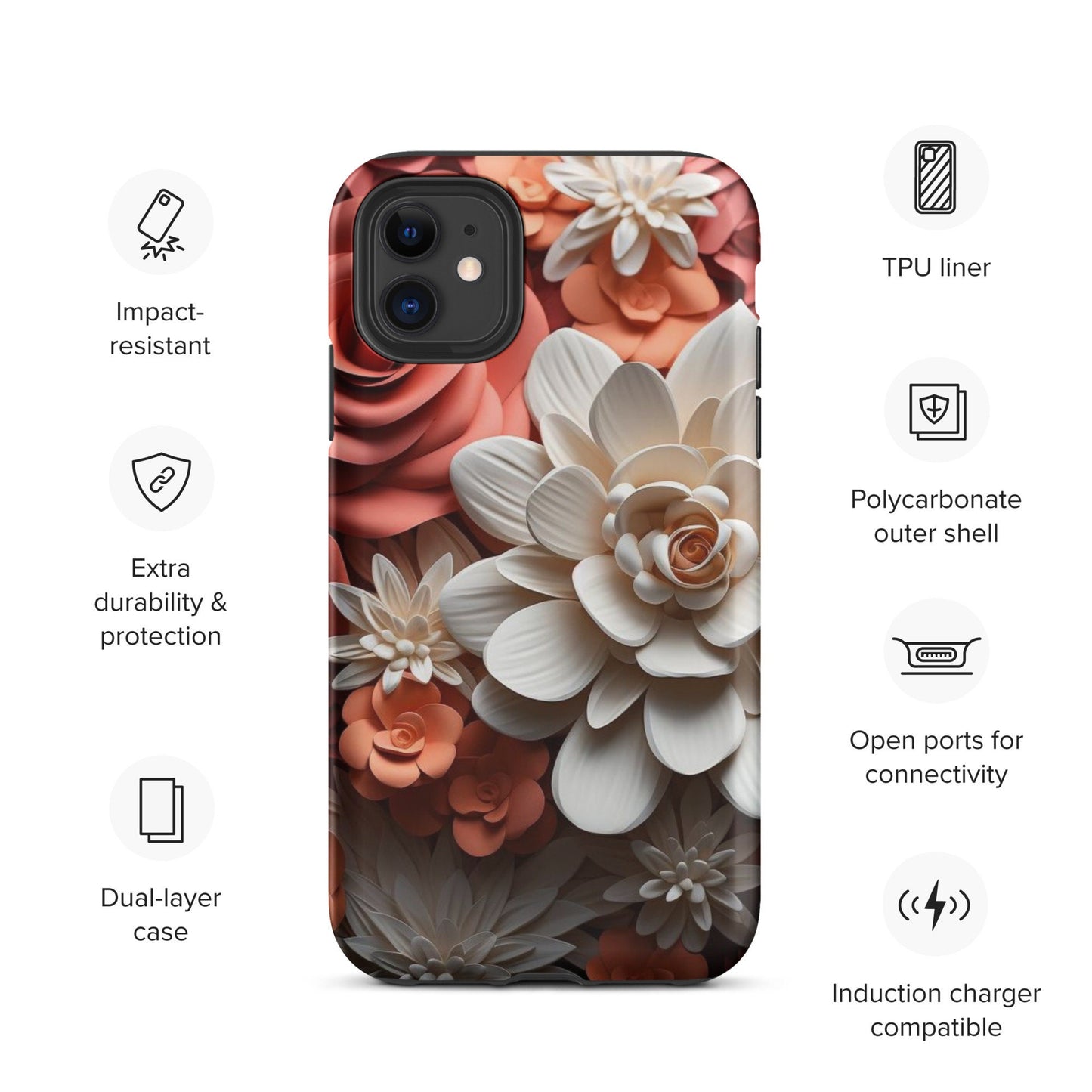 Clay phone flower design, Iphone flower case, trending iphone case, impact phone case, Tough Case for iPhone®