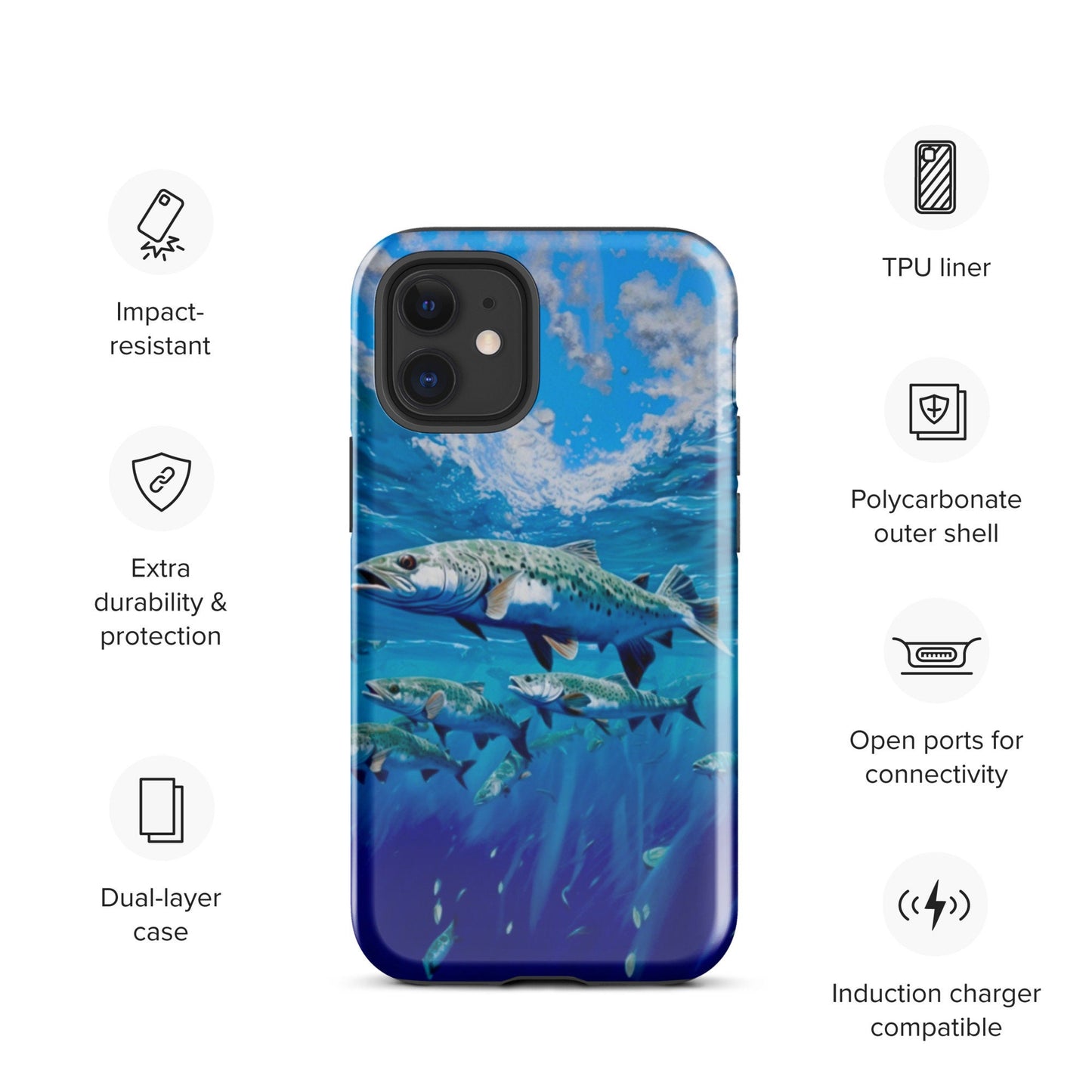 Fish phone case, iphone fish cell phone case, Trout phone case, fishing phone case for him, popular phone case, Tough Case for iPhone®
