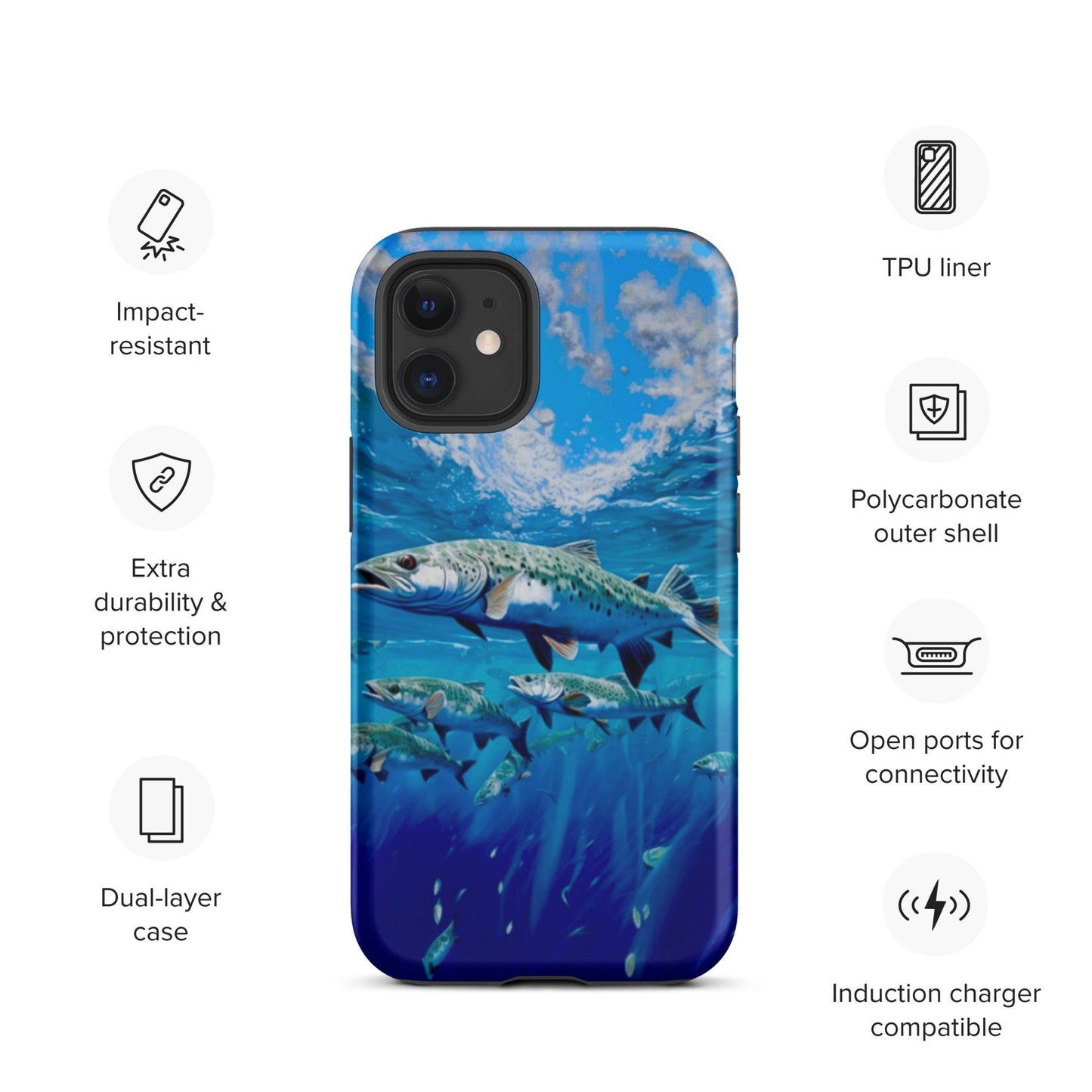 Fish phone case, iphone fish cell phone case, Trout phone case, fishing phone case for him, popular phone case, Tough Case for iPhone®