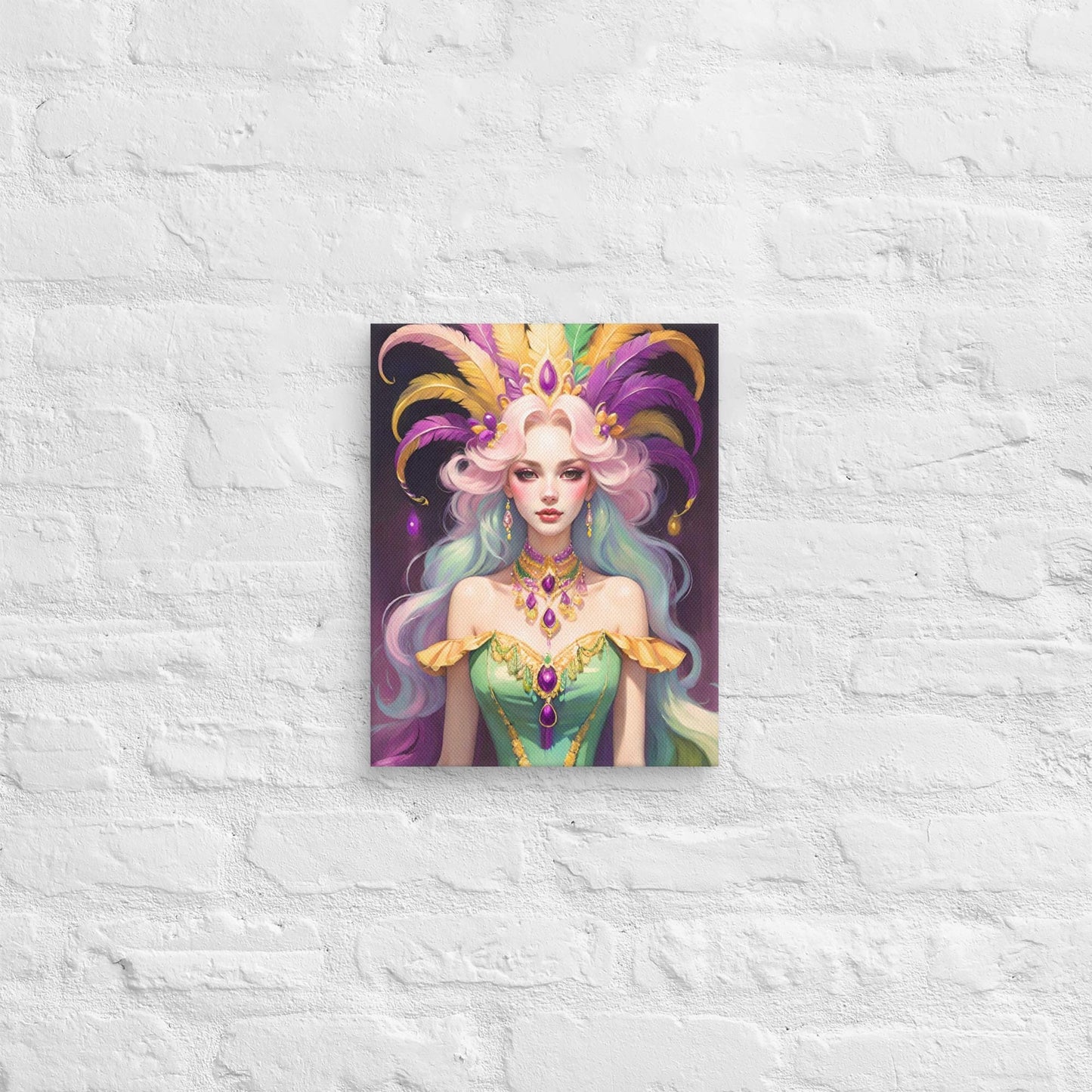 Mardi Gras Canvas, Mardi Gras Art, Mardi Gras Picture, Mardi Gras poster, Alligator art, Alligator Mardi Gras, Louisiana Art, New Orleans