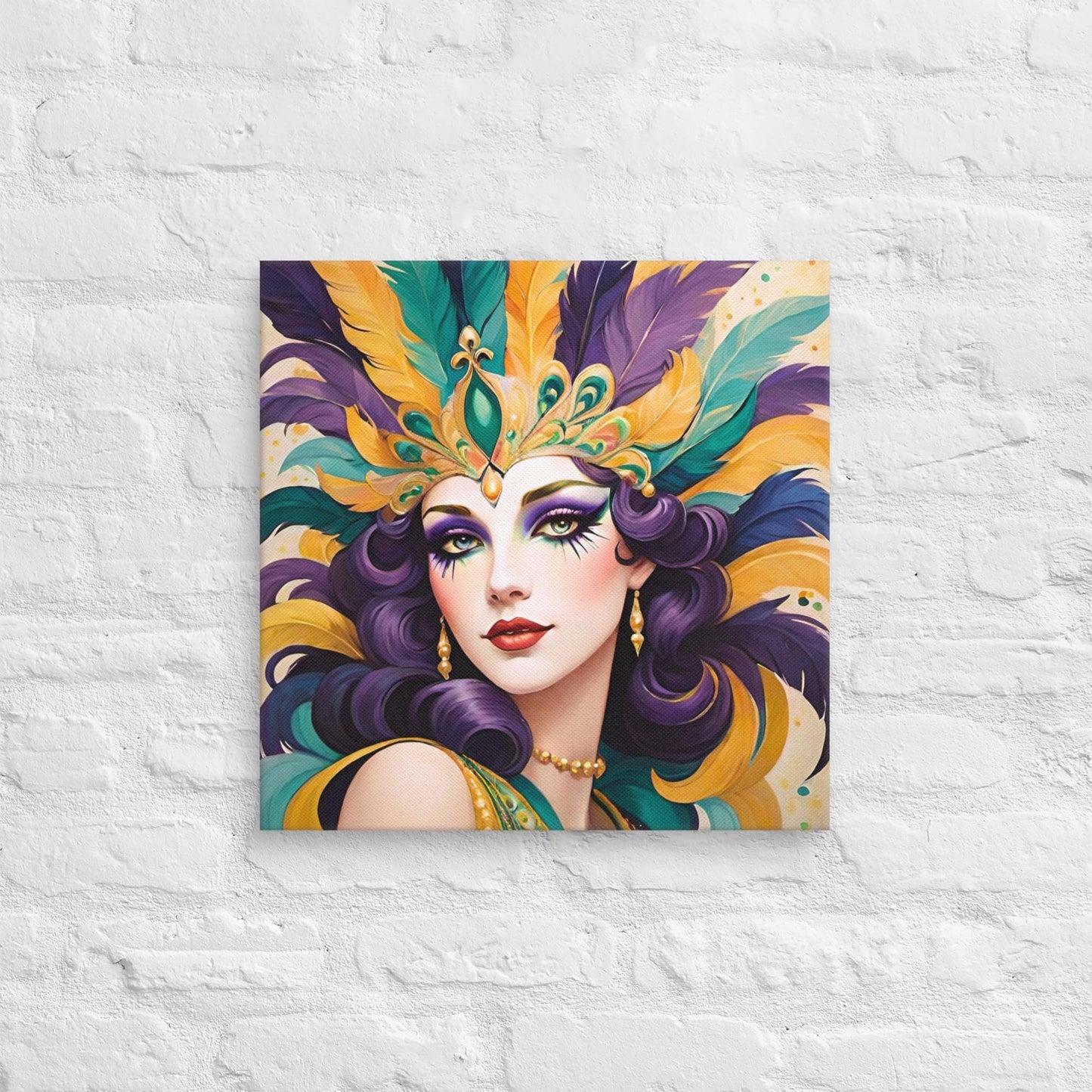 Mardi Gras Canvas, Mardi Gras Art, Mardi Gras Picture, Mardi Gras poster, Alligator art, Alligator Mardi Gras, Louisiana Art, New Orleans