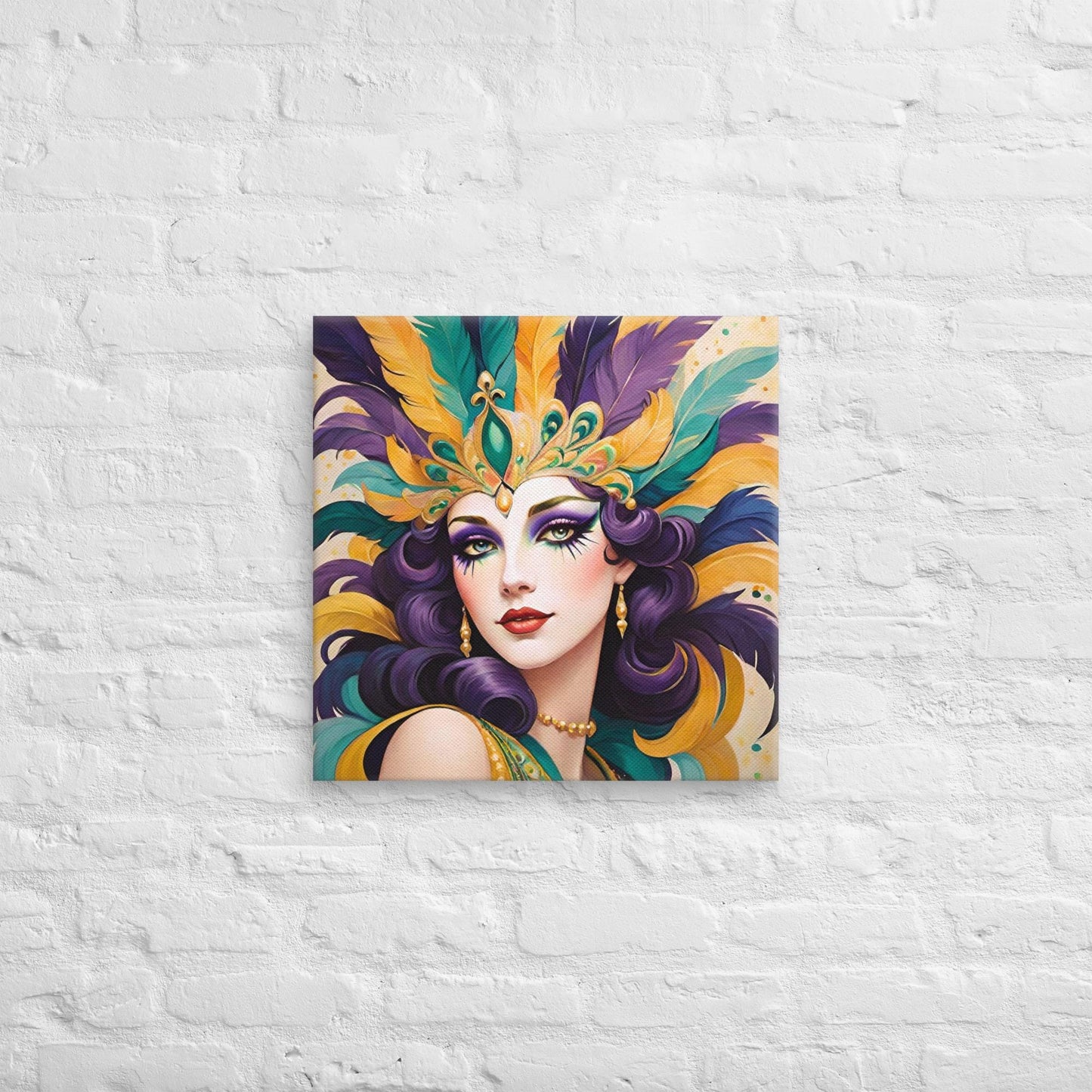 Mardi Gras Canvas, Mardi Gras Art, Mardi Gras Picture, Mardi Gras poster, Alligator art, Alligator Mardi Gras, Louisiana Art, New Orleans