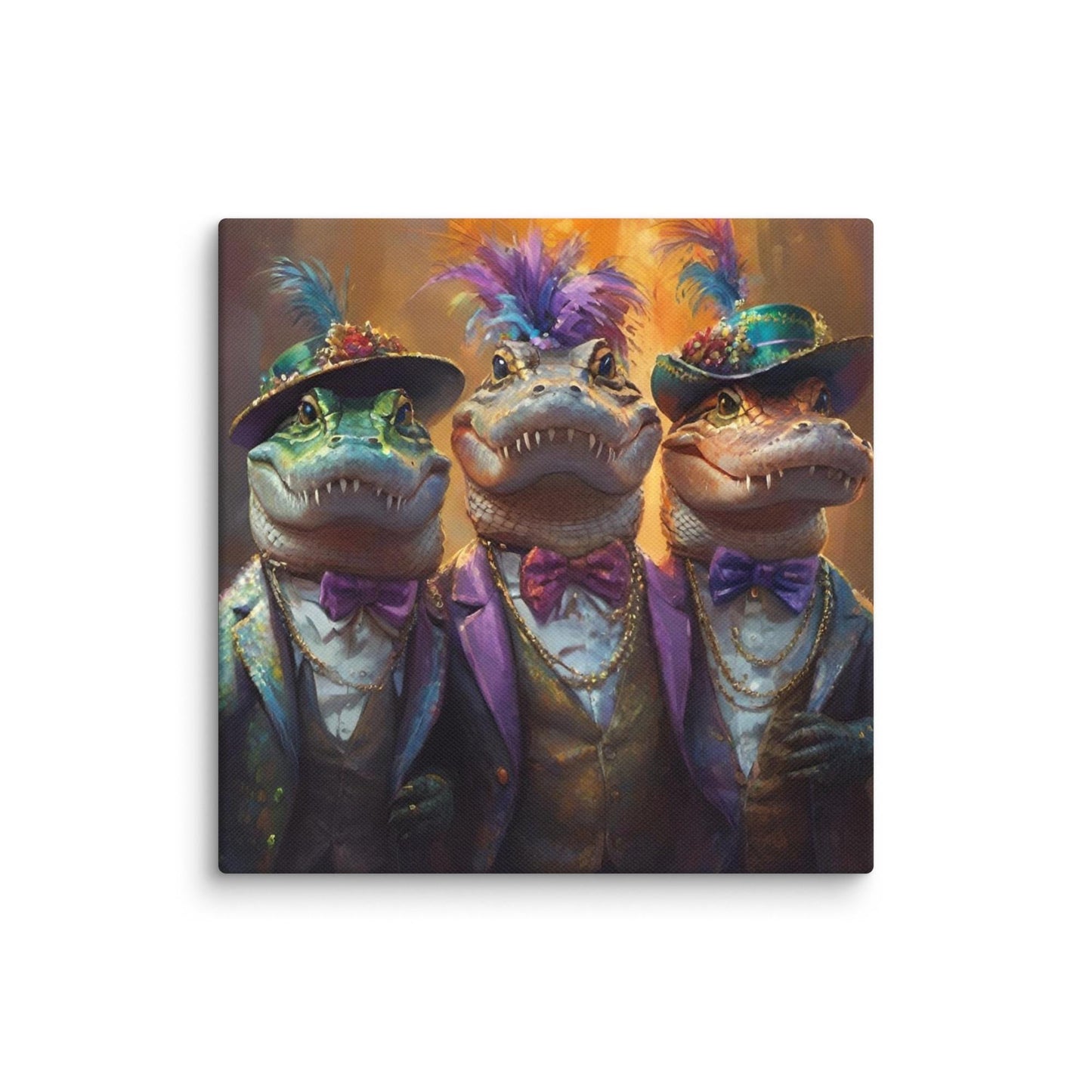 Mardi Gras Canvas, Mardi Gras Art, Mardi Gras Picture, Mardi Gras poster, Alligator art, Alligator Mardi Gras, Louisiana Art, New Orleans