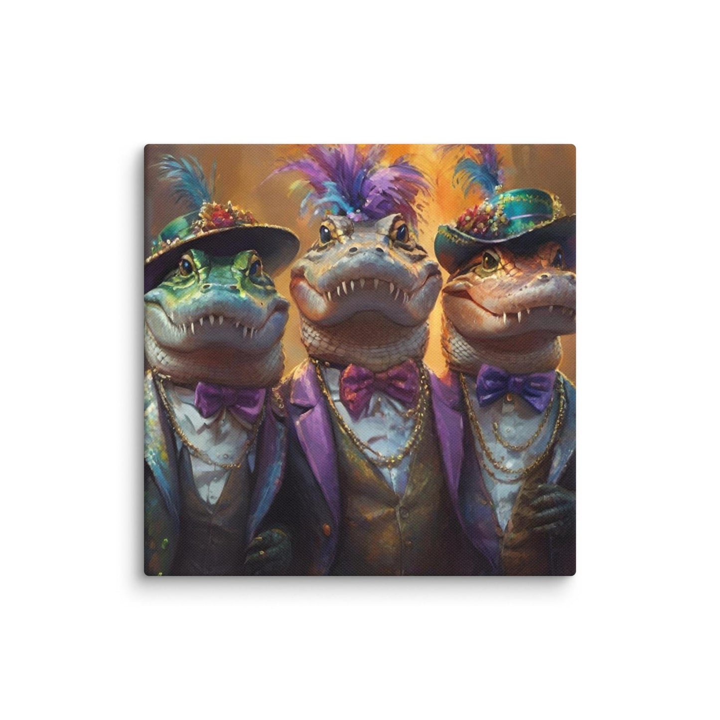 Mardi Gras Canvas, Mardi Gras Art, Mardi Gras Picture, Mardi Gras poster, Alligator art, Alligator Mardi Gras, Louisiana Art, New Orleans