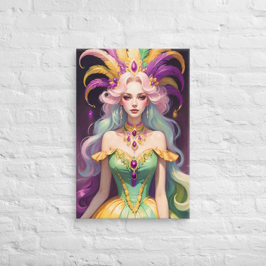 Mardi Gras Canvas, Mardi Gras Art, Mardi Gras Picture, Mardi Gras poster, Alligator art, Alligator Mardi Gras, Louisiana Art, New Orleans