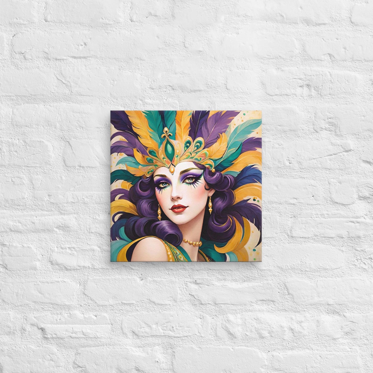 Mardi Gras Canvas, Mardi Gras Art, Mardi Gras Picture, Mardi Gras poster, Alligator art, Alligator Mardi Gras, Louisiana Art, New Orleans
