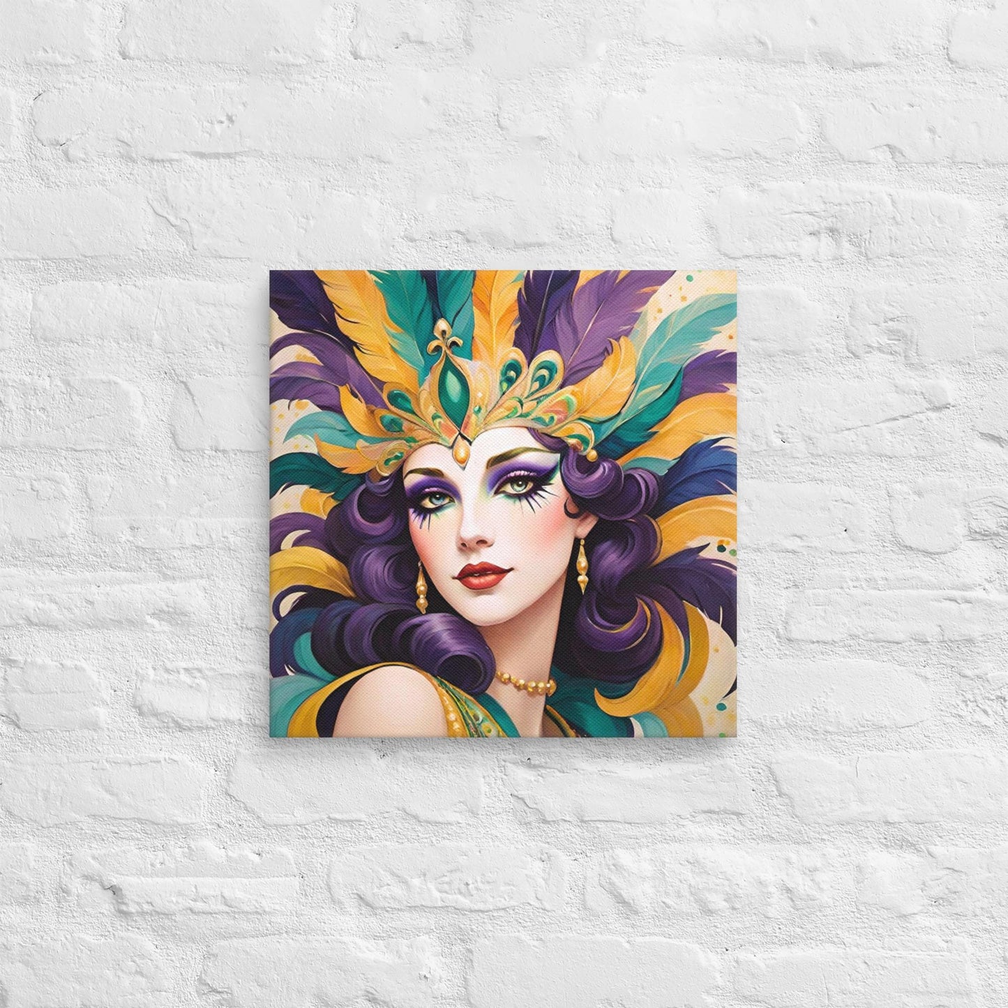 Mardi Gras Canvas, Mardi Gras Art, Mardi Gras Picture, Mardi Gras poster, Alligator art, Alligator Mardi Gras, Louisiana Art, New Orleans