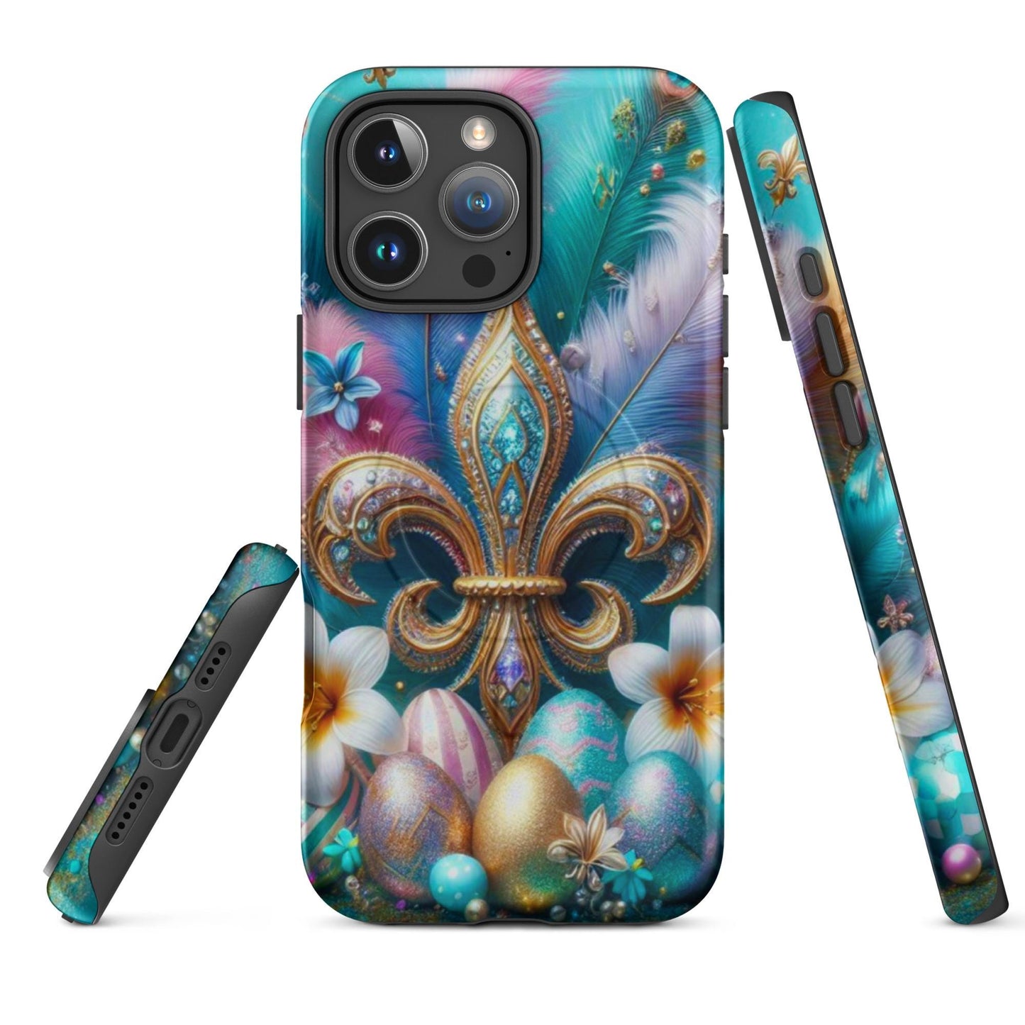 New Orleans Mardi Gras Iphone Case for Easter with Fleur De lis, anutcase, Easter phone case, Happy Easter ,MagSafe® tough case for iPhone®
