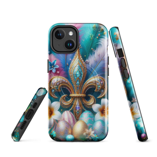 New Orleans Mardi Gras Iphone Case for Easter with Fleur De lis, anutcase, Easter phone case, Happy Easter ,MagSafe® tough case for iPhone®