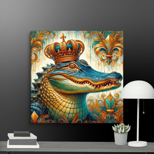 Alligator painting, Gator Painting, Alligator Artwork, Louisiana Painting, New Orleans Artwork, anutcase, Mardi Gras Art