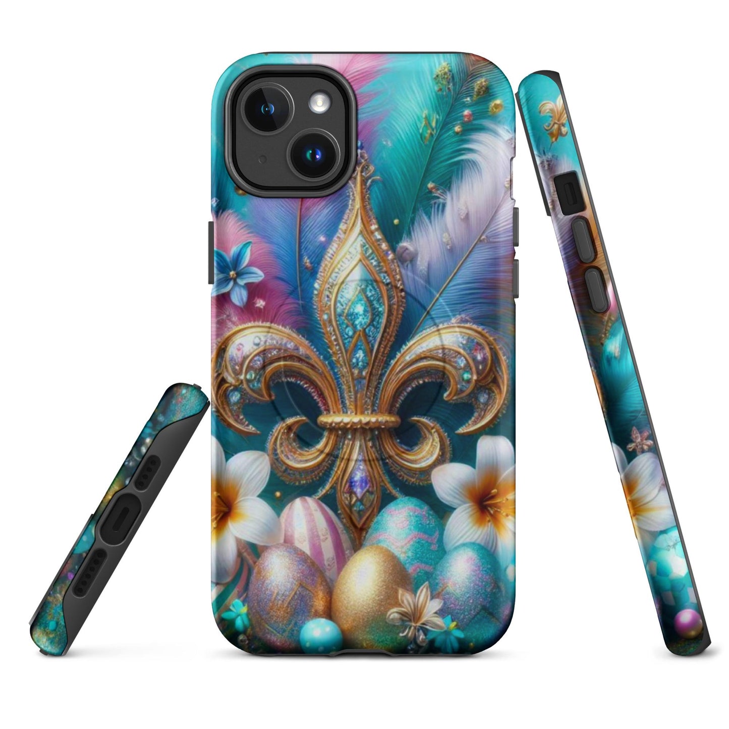 New Orleans Mardi Gras Iphone Case for Easter with Fleur De lis, anutcase, Easter phone case, Happy Easter ,MagSafe® tough case for iPhone®