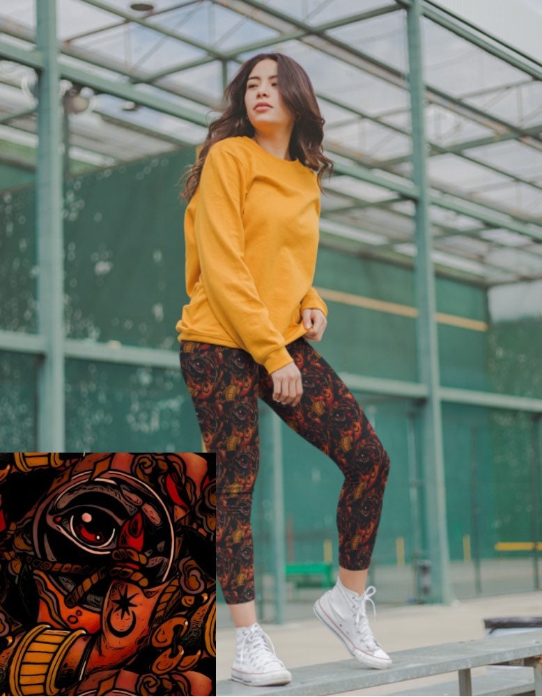 Witchcraft leggings, Black magic leggings, Voodoo leggings, Womens leggings steampunk, emo leggings, leggings for teens, Artwork leggings