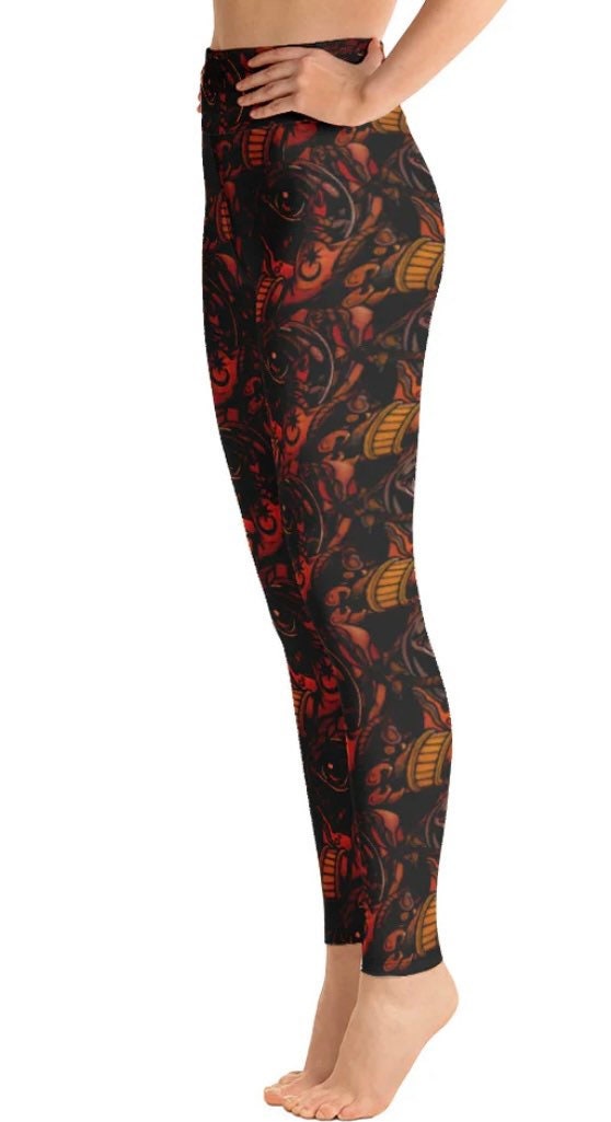 Witchcraft leggings, Black magic leggings, Voodoo leggings, Womens leggings steampunk, emo leggings, leggings for teens, Artwork leggings