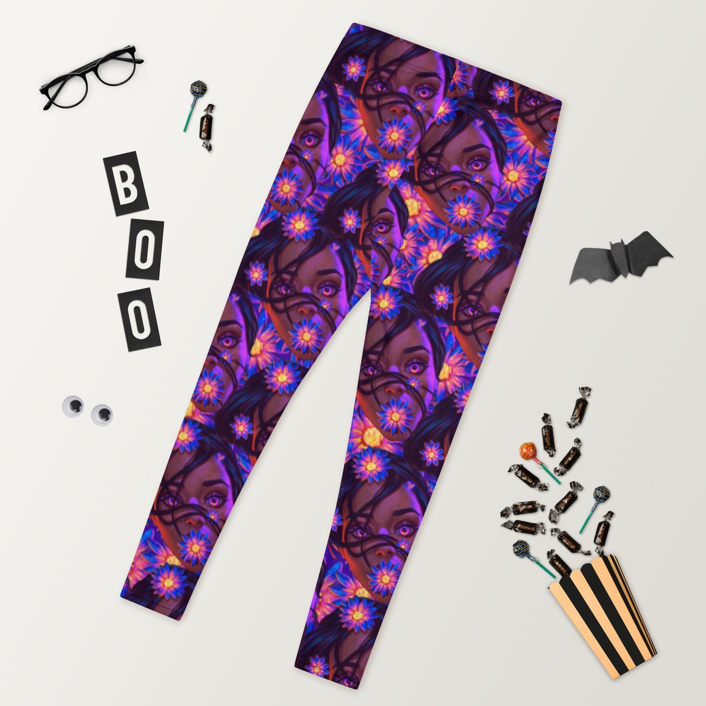 Digital Artist Angel&#39;s Scream Graphic Art Leggings, Pop Culture Legging. Art legging, Artist Designed Legging, Cool design Legging, Emo