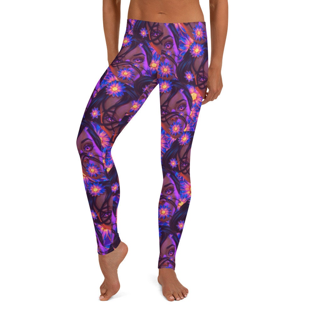 Digital Artist Angel&#39;s Scream Graphic Art Leggings, Pop Culture Legging. Art legging, Artist Designed Legging, Cool design Legging, Emo
