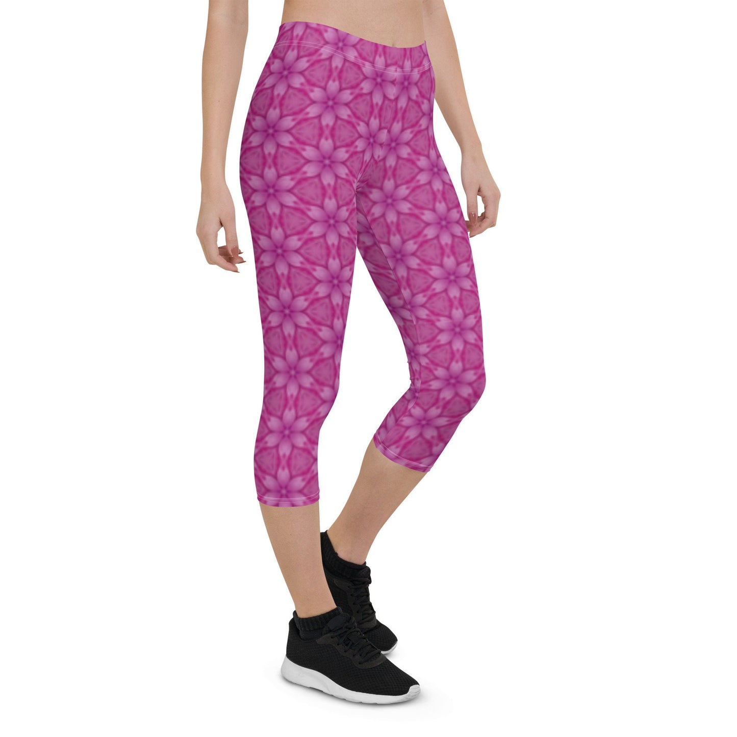 Pink Capri Leggings,  Pink Workout Leggings, Pink Yoga leggings, Womens leggings, Exercise Leggings, Workout Leggings, Fun Leggings