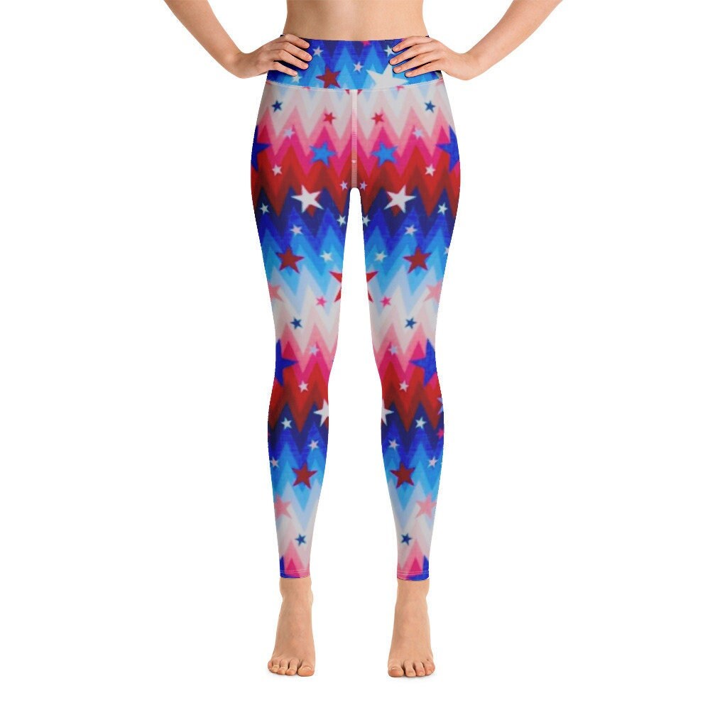 Women's Holiday leggings, Red, White and Blue leggings, Cute Teen Leggings, Fourth of July leggings, Christmas leggings, Colorful leggings