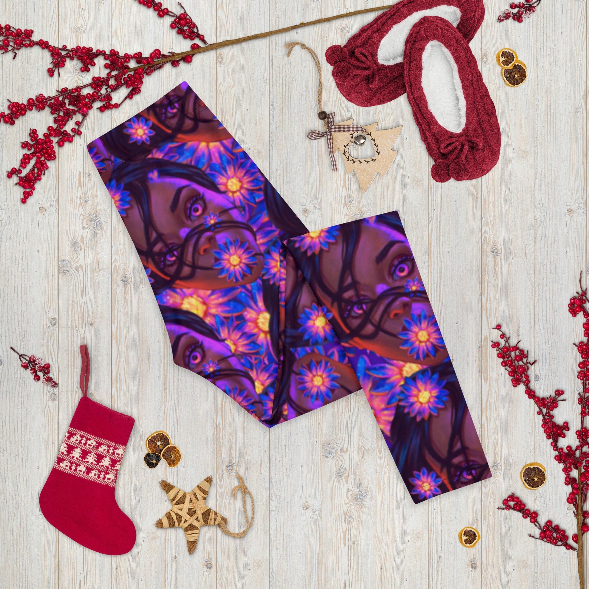 Digital Artist Angel&#39;s Scream Graphic Art Leggings, Pop Culture Legging. Art legging, Artist Designed Legging, Cool design Legging, Emo