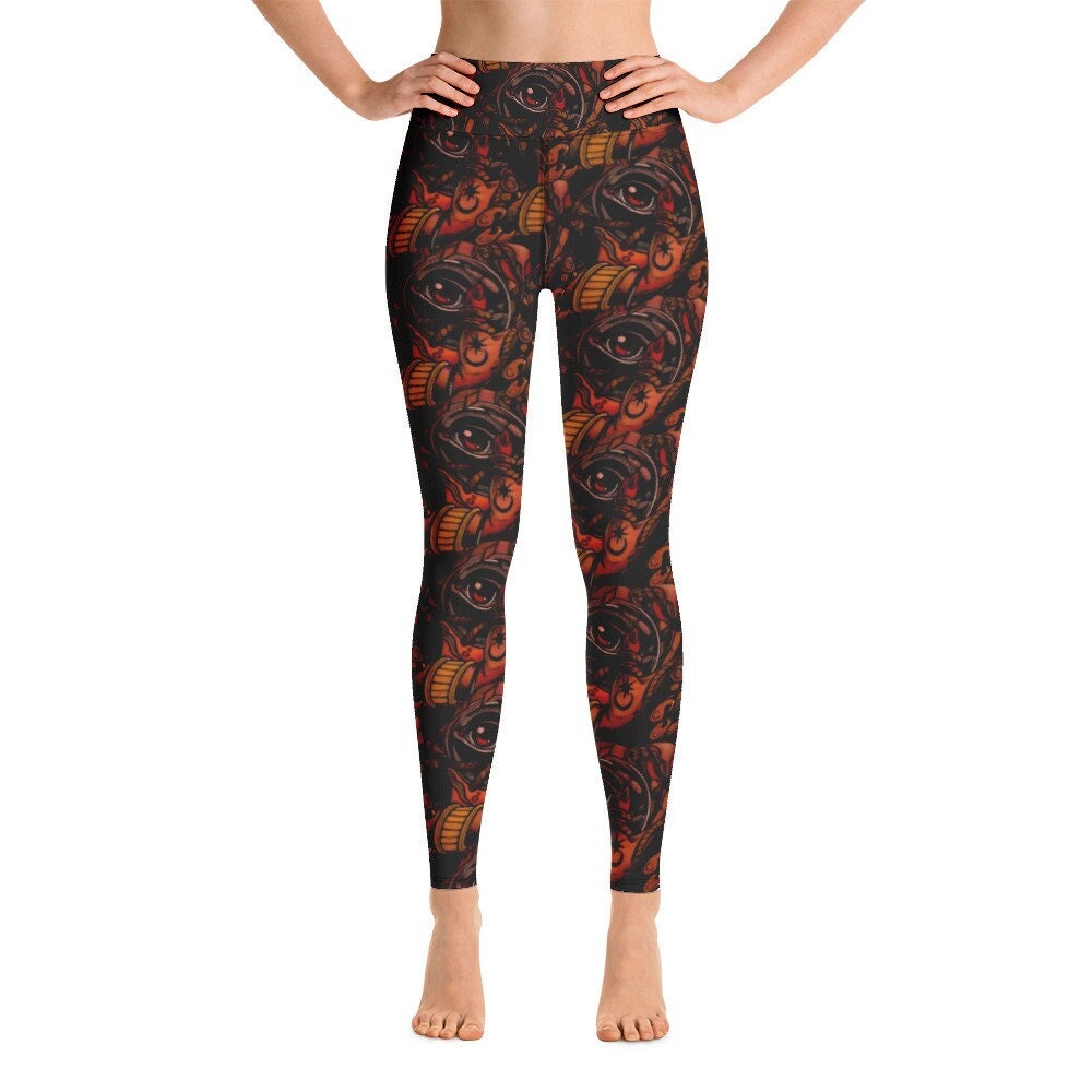 Really Cool Witch eye leggings, Emo leggings, Fun leggings, High Waisted Artist Designed Leggings
