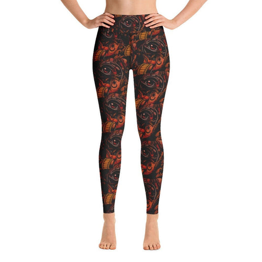 Really Cool Witch eye leggings, Emo leggings, Fun leggings, High Waisted Artist Designed Leggings