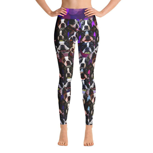 Boston Terrier Yoga Leggings, activewear, exercise pants