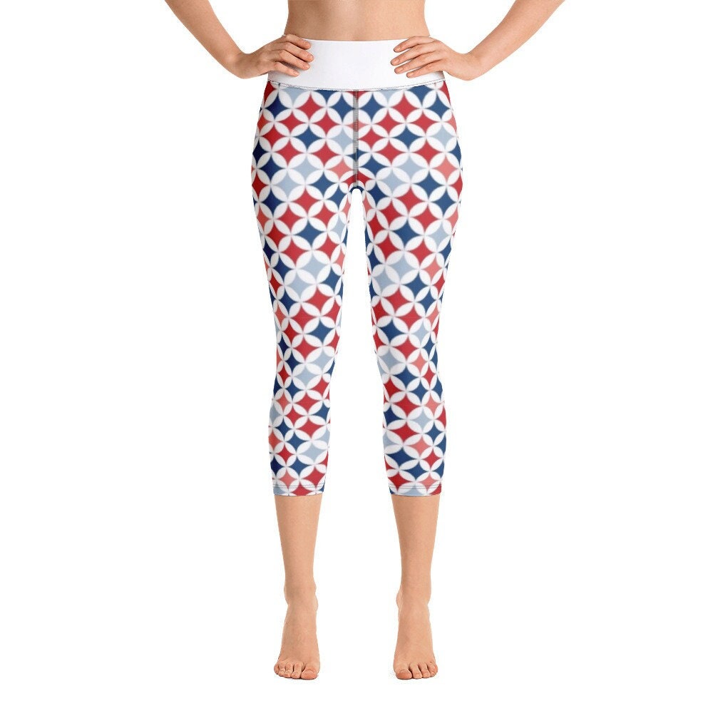 July 4th design Yoga Capri Leggings