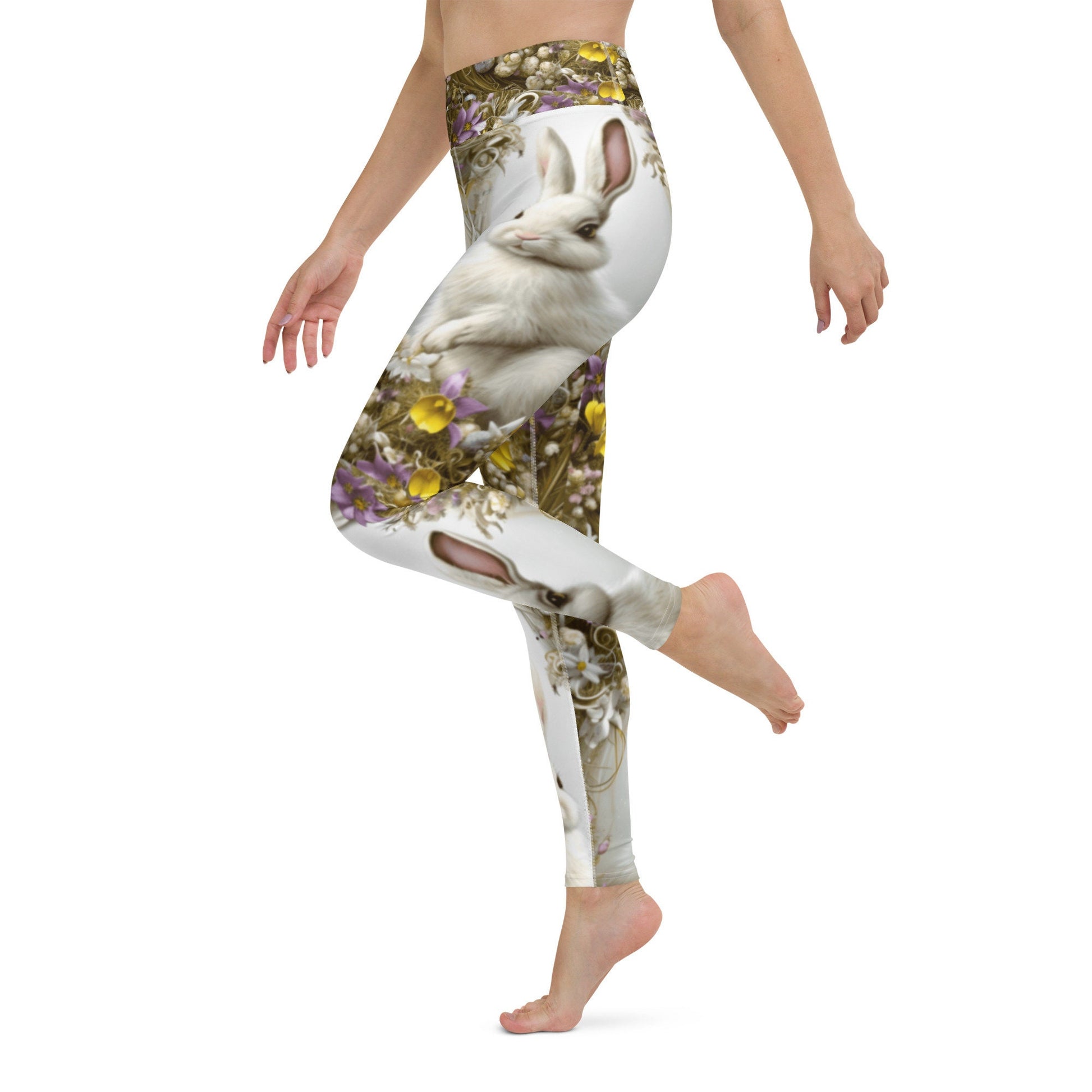 Easter, Easter bunny, Easter gift for her, high waisted Yoga Leggings