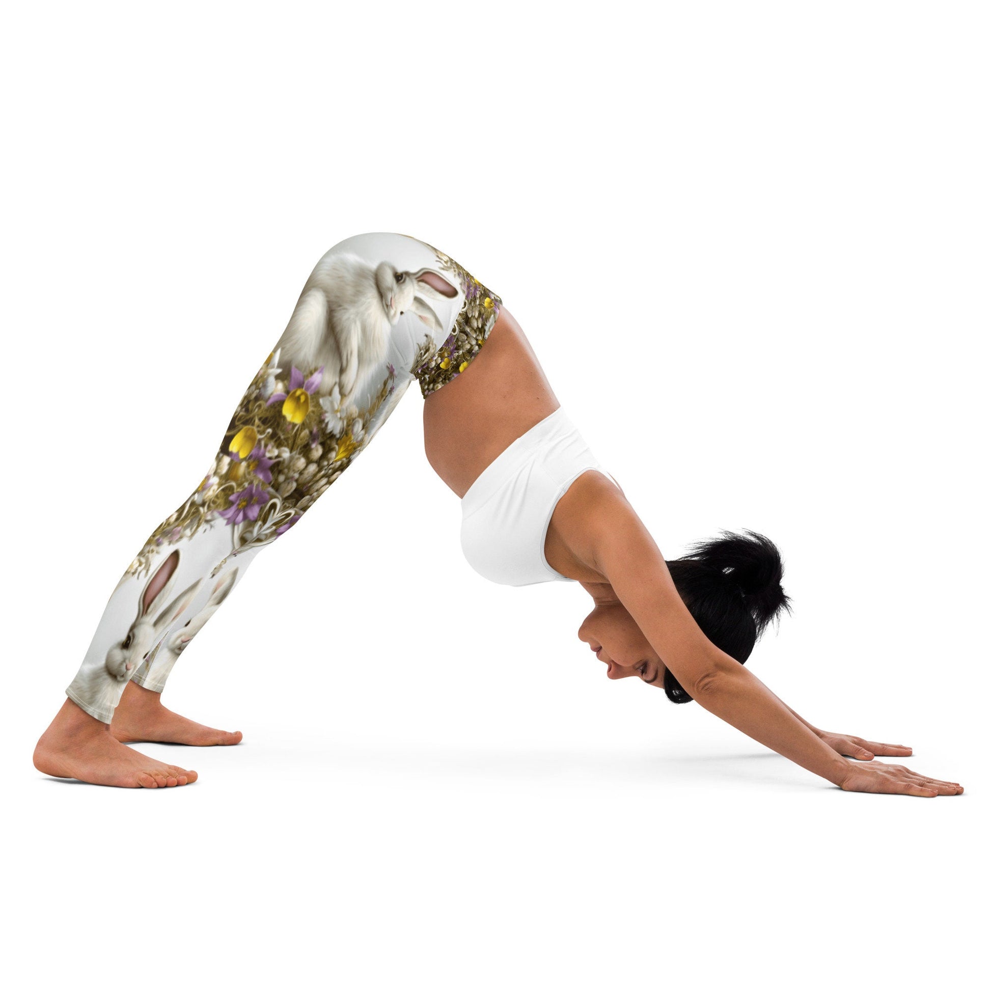 Easter, Easter bunny, Easter gift for her, high waisted Yoga Leggings