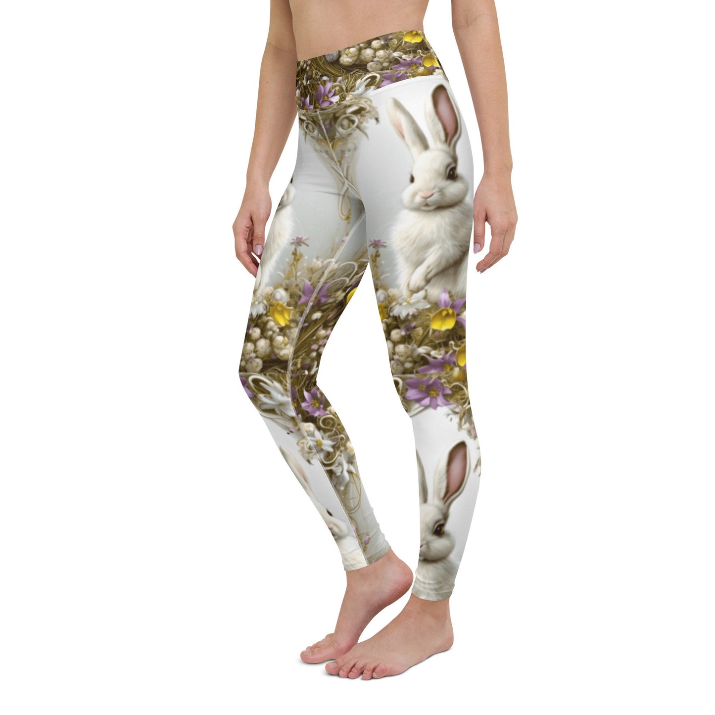 Easter, Easter bunny, Easter gift for her, high waisted Yoga Leggings