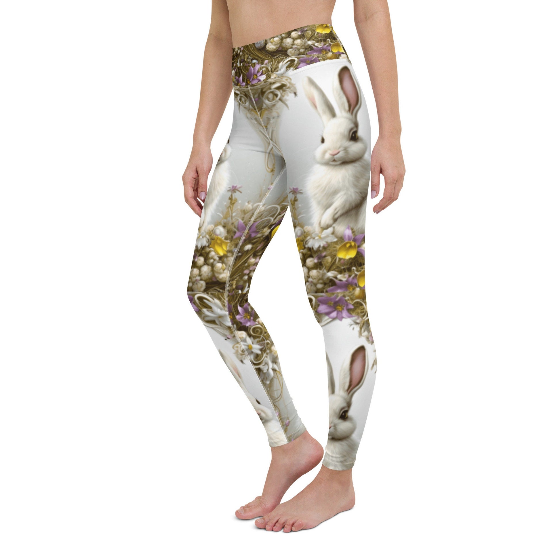 Easter, Easter bunny, Easter gift for her, high waisted Yoga Leggings