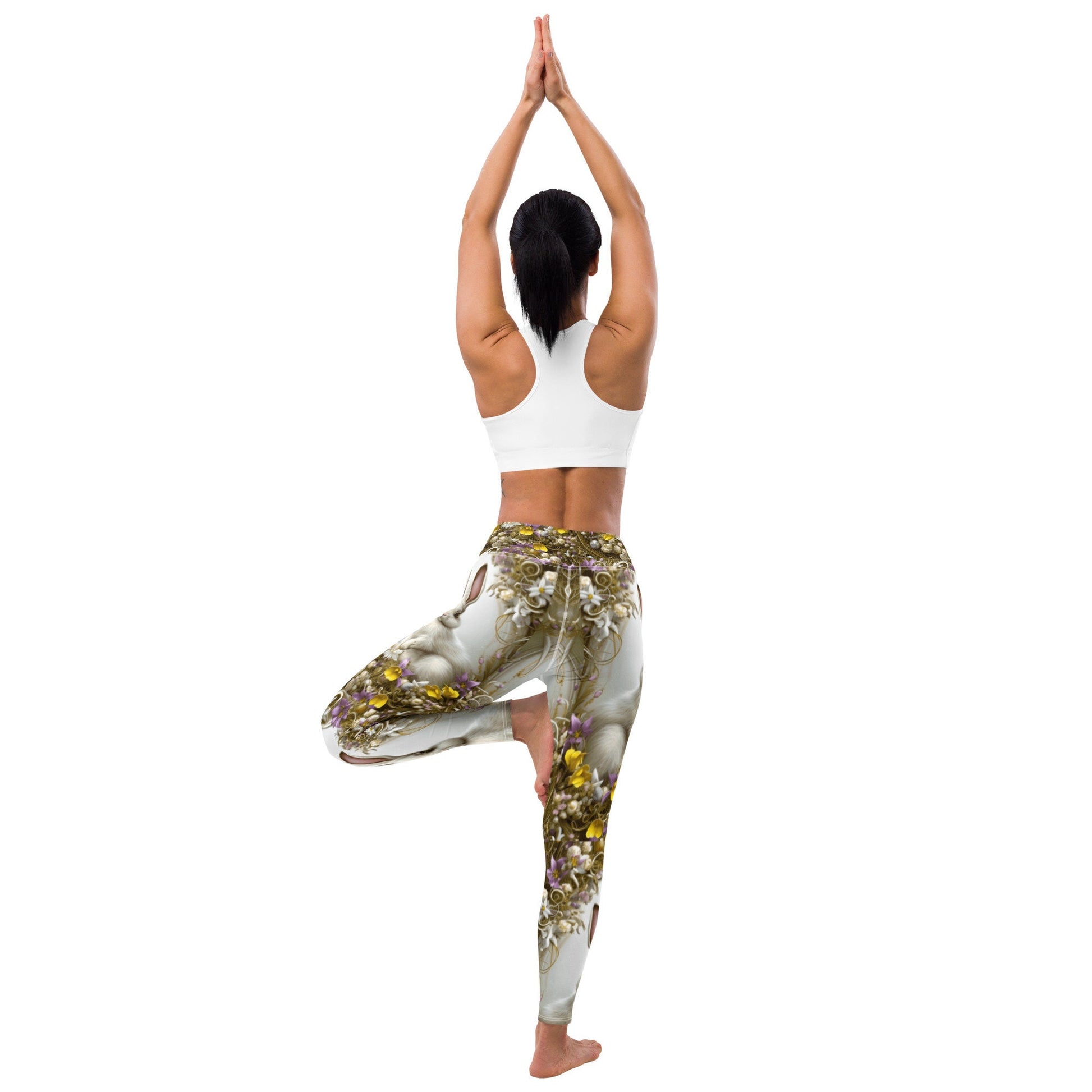 Easter, Easter bunny, Easter gift for her, high waisted Yoga Leggings