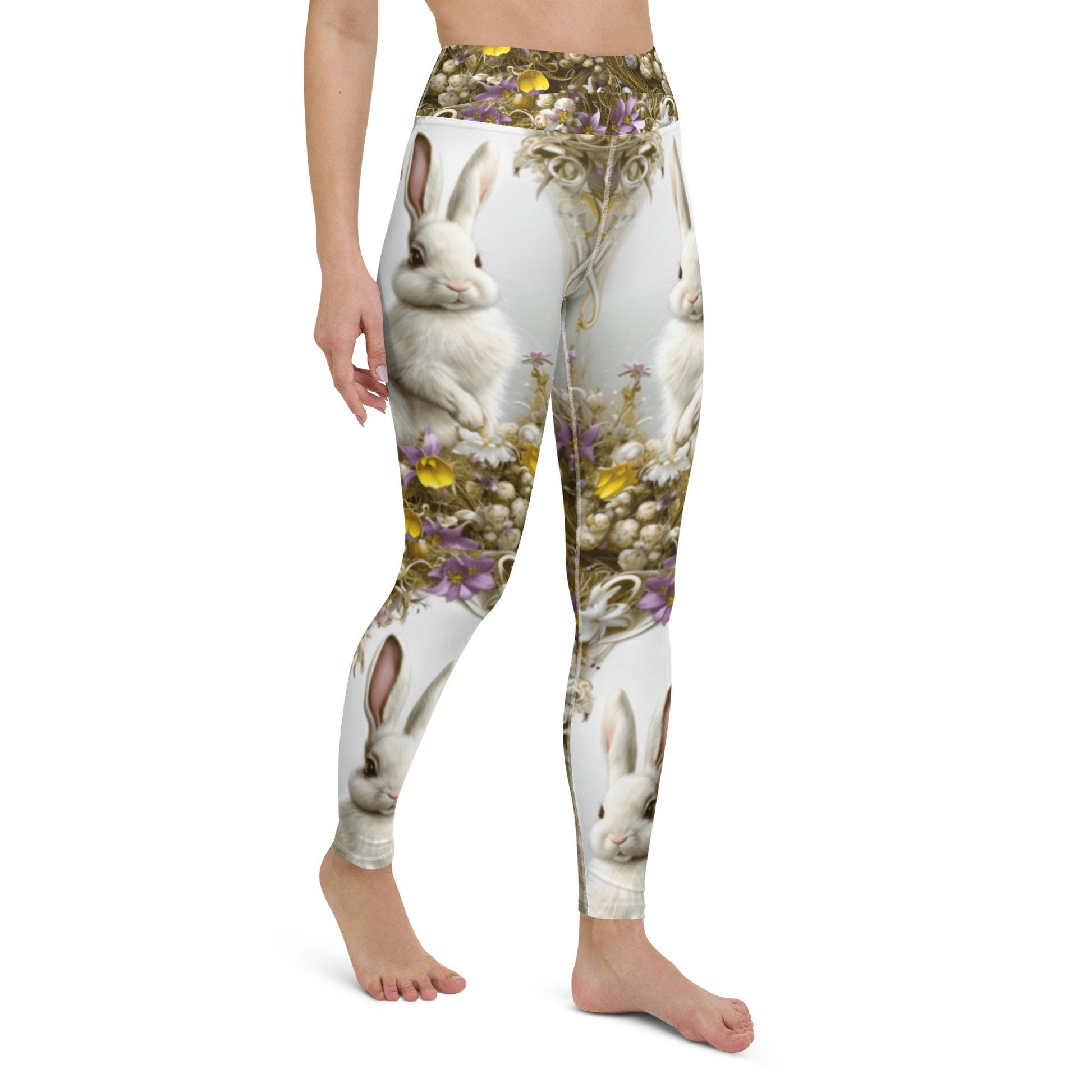 Easter, Easter bunny, Easter gift for her, high waisted Yoga Leggings