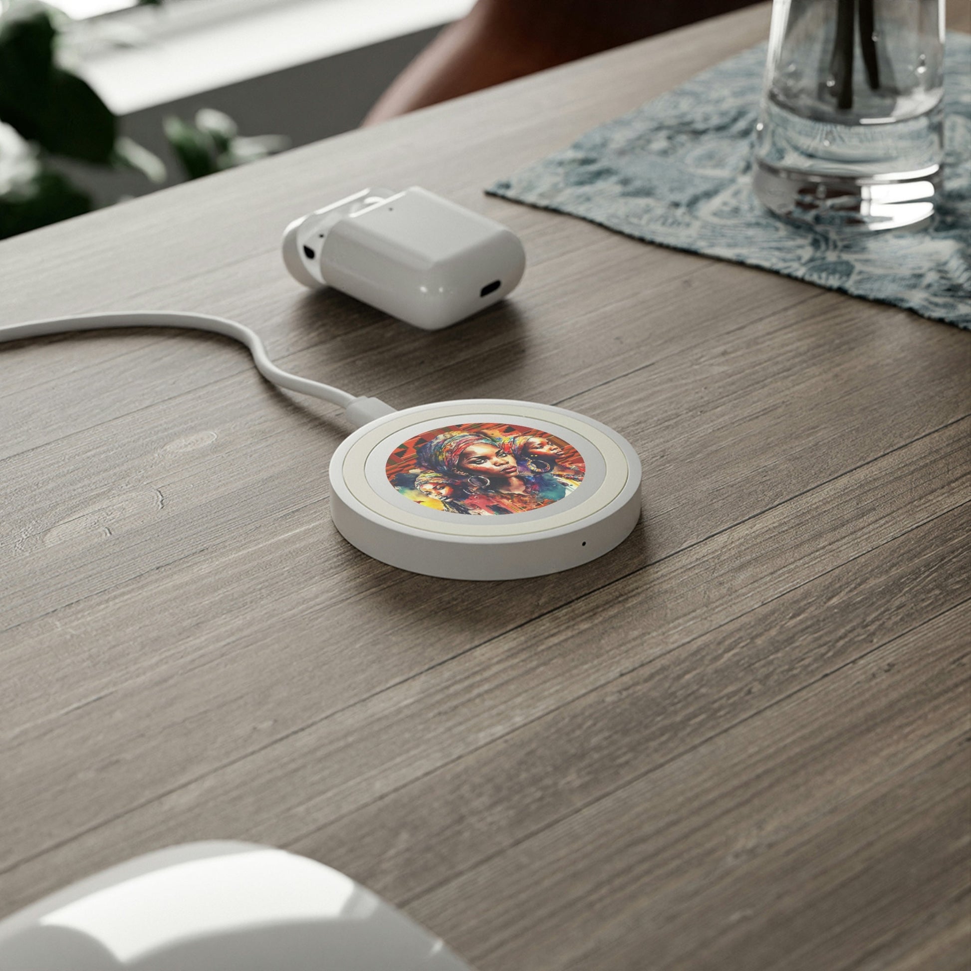 African Women Quake Wireless Charging Pad, African Pattern, African Print, Easter gift for her