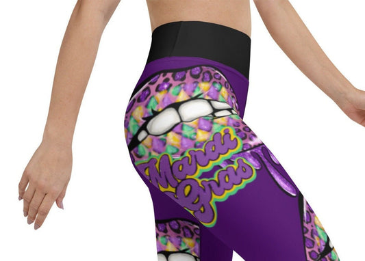 Mardi Gras, Mardi Gras outfit, New Orleans, womens high waisted legging, leggings for women