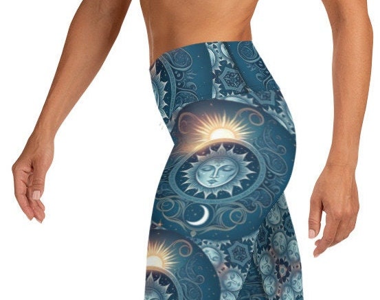 Sun and Moon leggings, Zodiac, Zodiac leggings, Zoidac sign, Womens leggings, Easter clothing, Easter gift