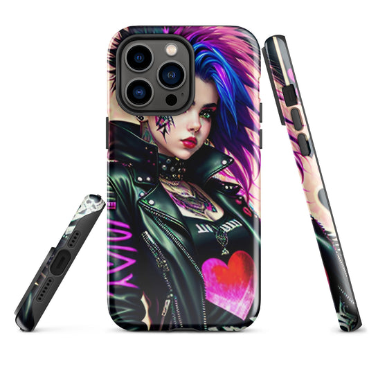 Tough Case for iPhone®, Punk rock phone Case, Emo Phone Case, Cool phone Case, iphone 14, iphone 13, iphone 12, art iphone case