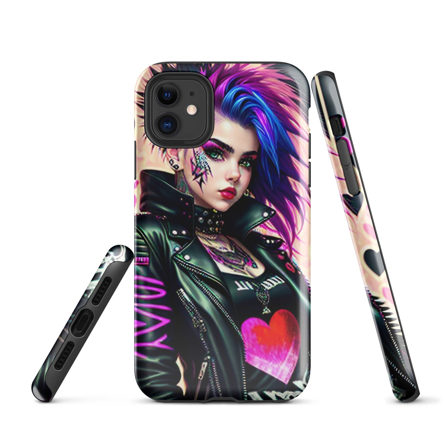 Tough Case for iPhone®, Punk rock phone Case, Emo Phone Case, Cool phone Case, iphone 14, iphone 13, iphone 12, art iphone case