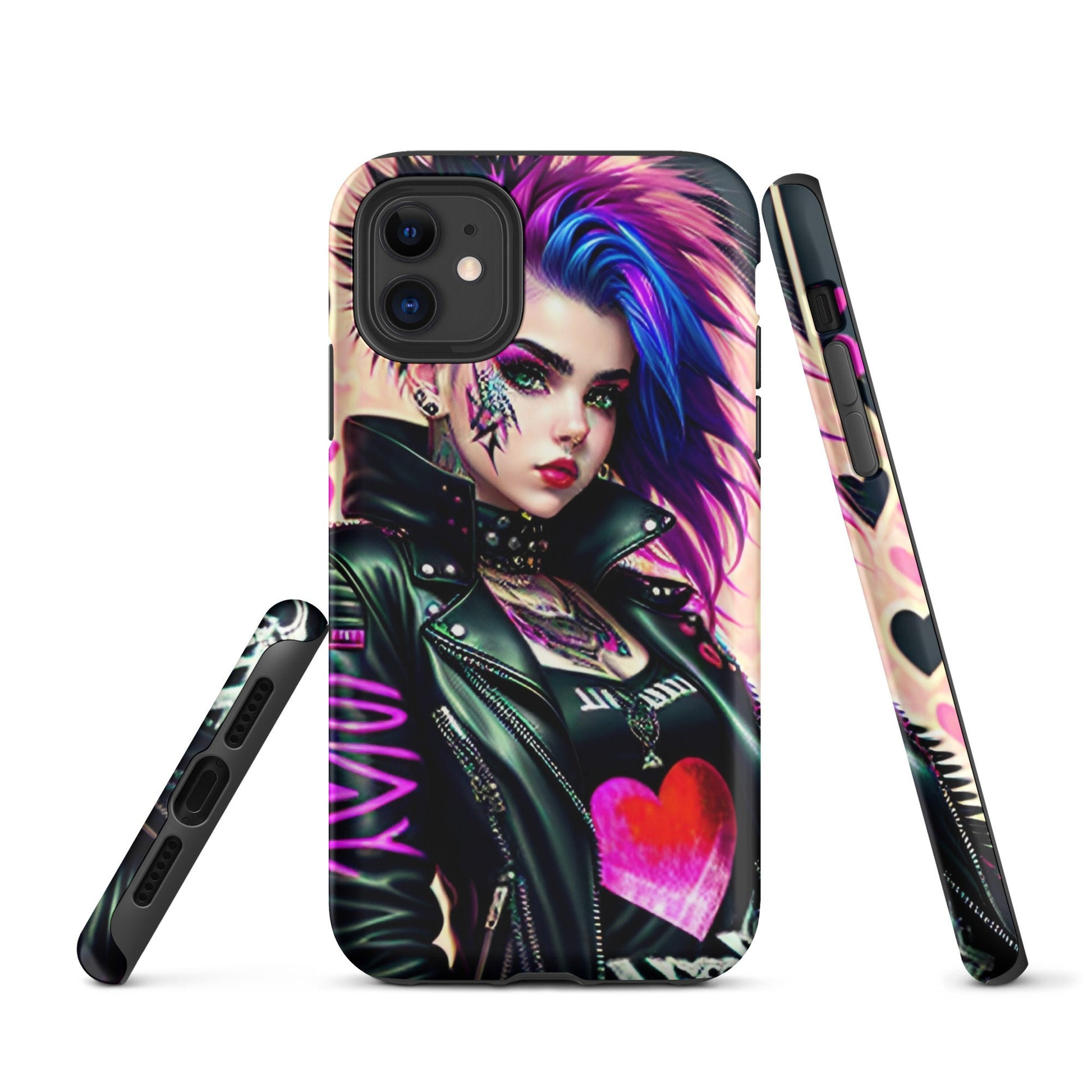 Tough Case for iPhone®, Punk rock phone Case, Emo Phone Case, Cool phone Case, iphone 14, iphone 13, iphone 12, art iphone case