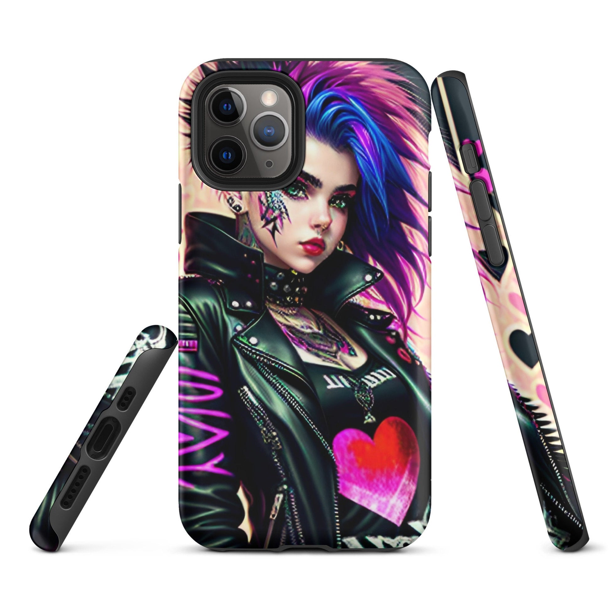 Tough Case for iPhone®, Punk rock phone Case, Emo Phone Case, Cool phone Case, iphone 14, iphone 13, iphone 12, art iphone case