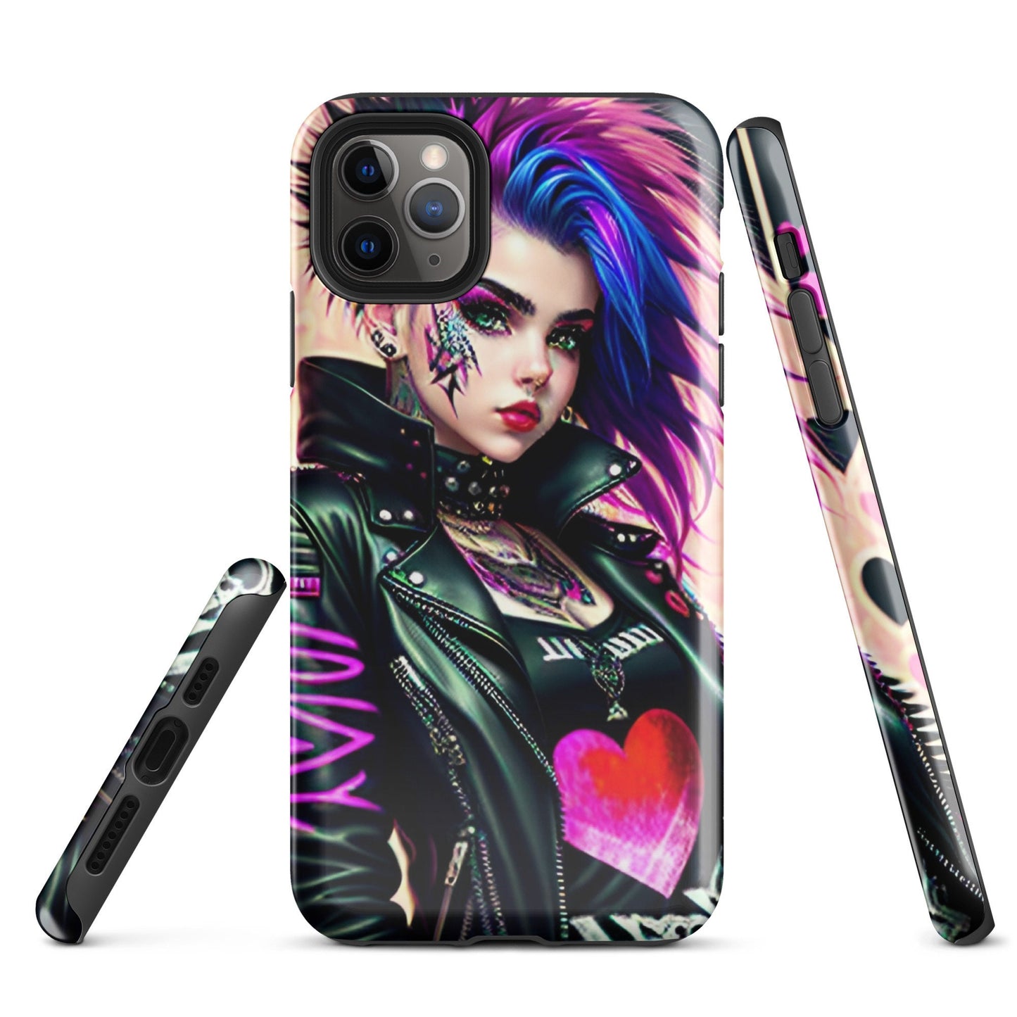 Tough Case for iPhone®, Punk rock phone Case, Emo Phone Case, Cool phone Case, iphone 14, iphone 13, iphone 12, art iphone case