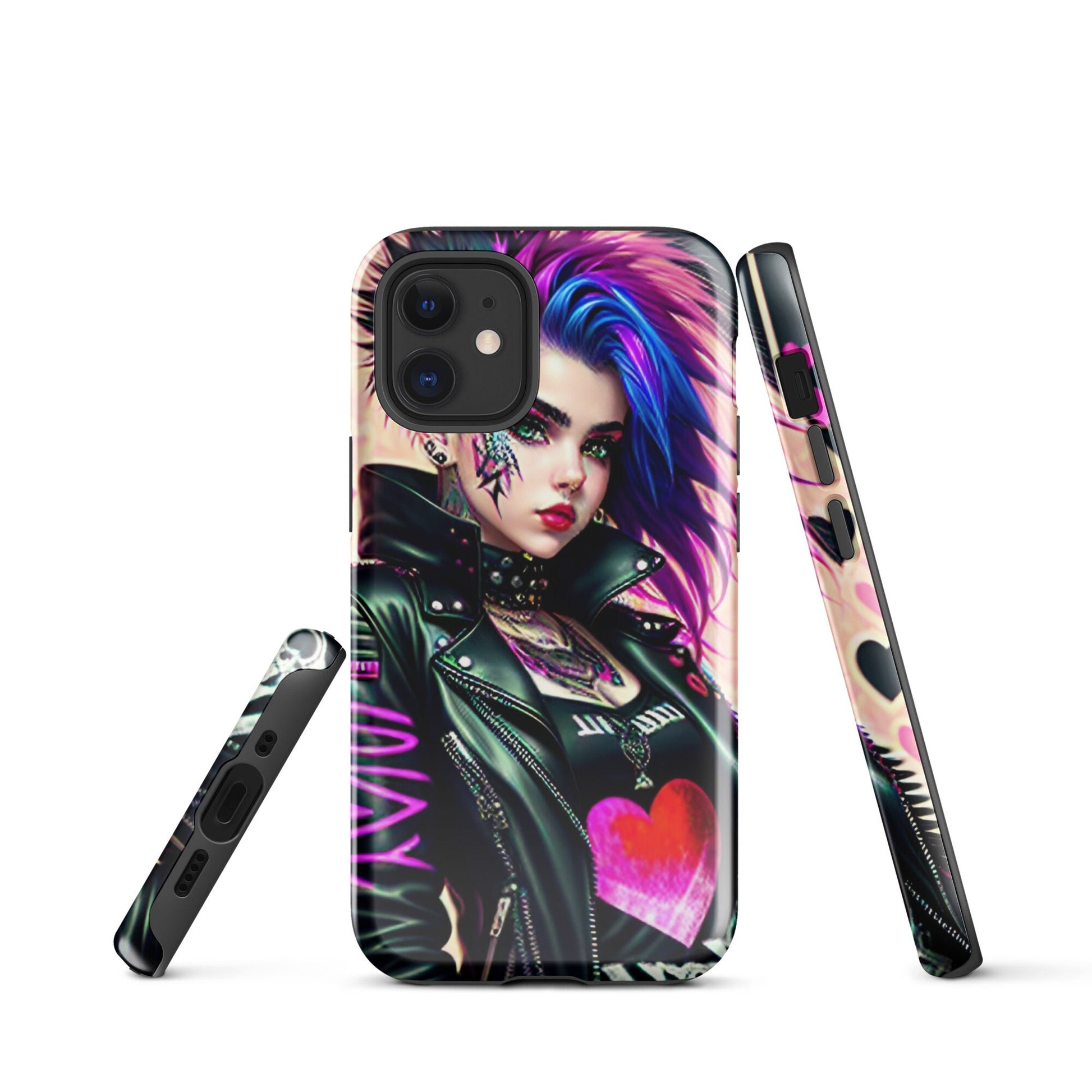 Tough Case for iPhone®, Punk rock phone Case, Emo Phone Case, Cool phone Case, iphone 14, iphone 13, iphone 12, art iphone case