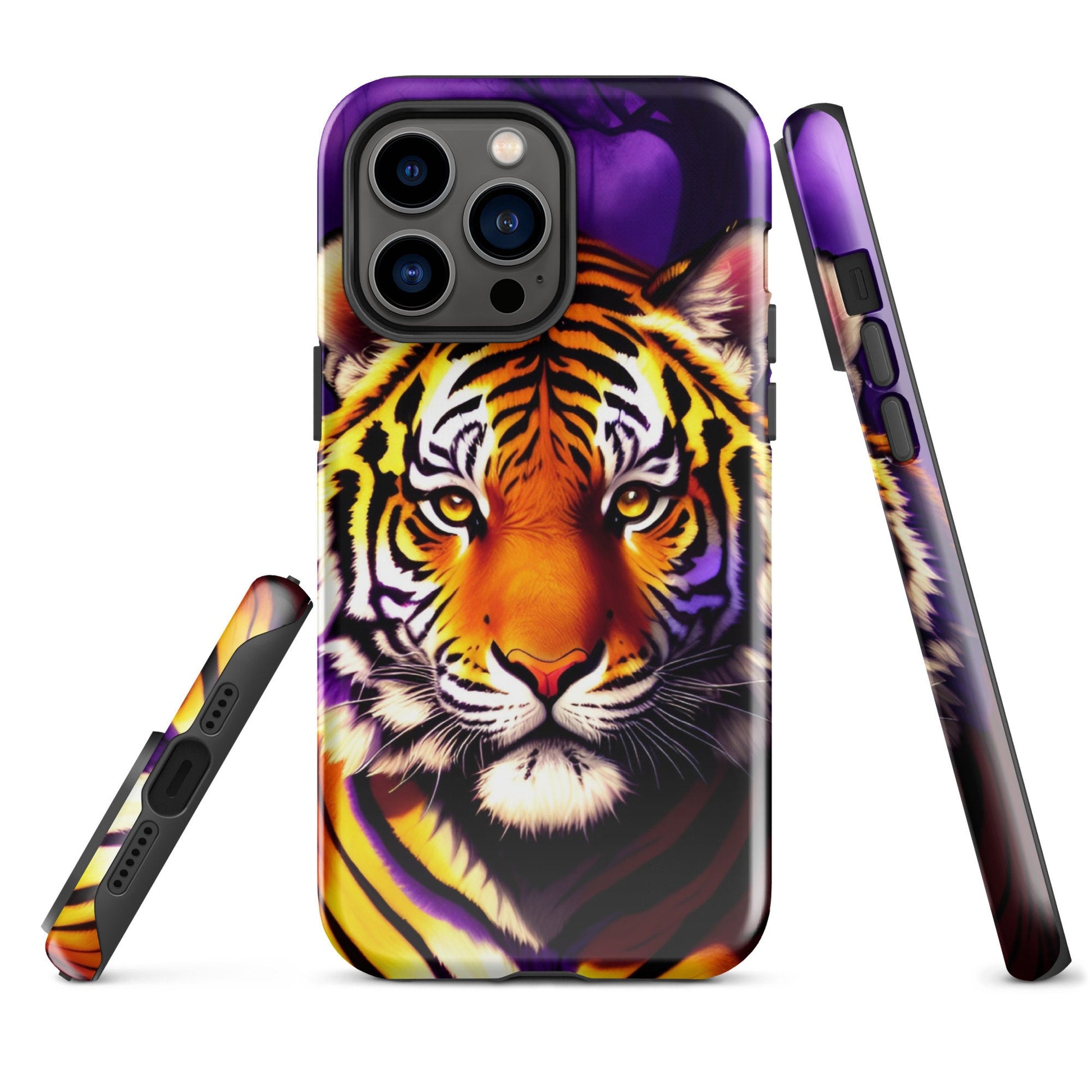 Tough Case for iPhone®, iphone case, Art phone case, Animal phone case, Tiger phone case. iphone 14, iphone 13, iphone 12, iphone 11, phone